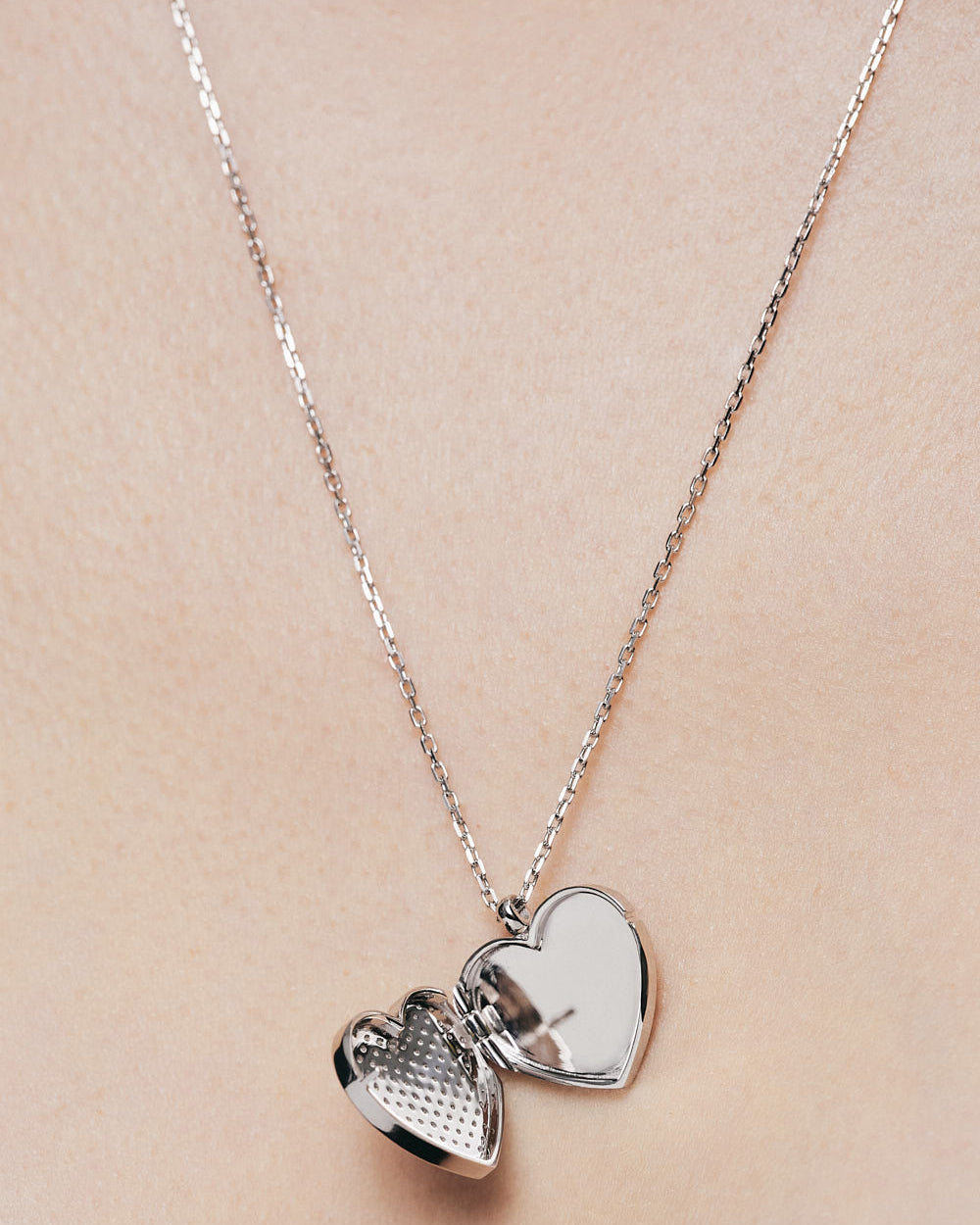 Diamond Heart Locket Necklace