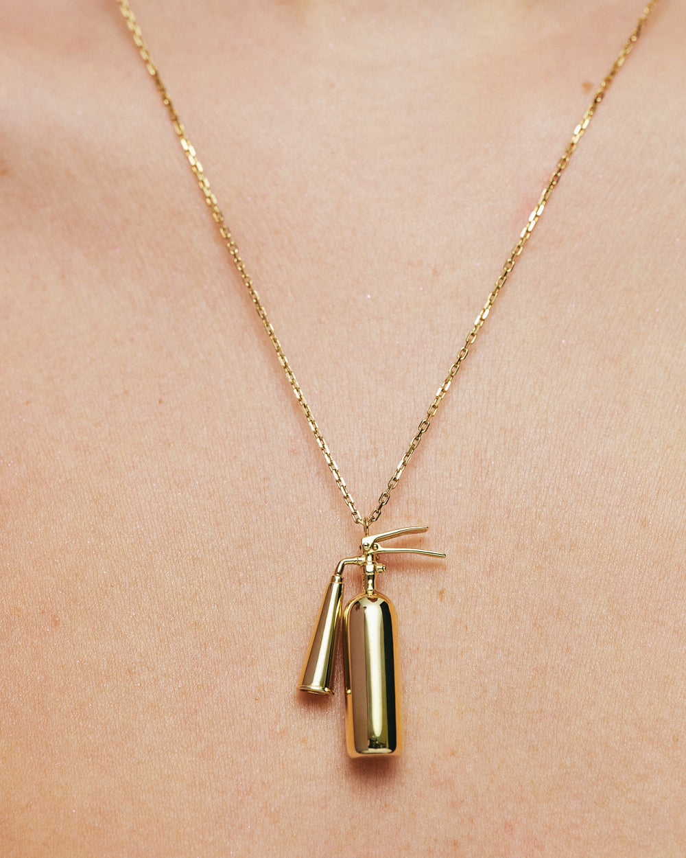 18k Gold Mini Extinguisher Pendant Necklace