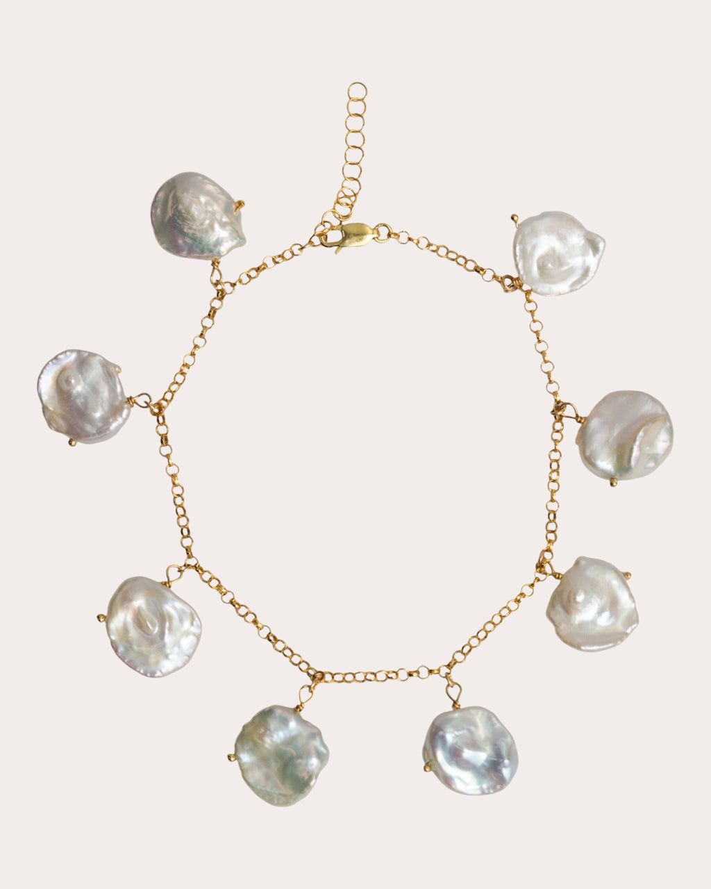 Keshi Pearl Rolo Chain Anklet