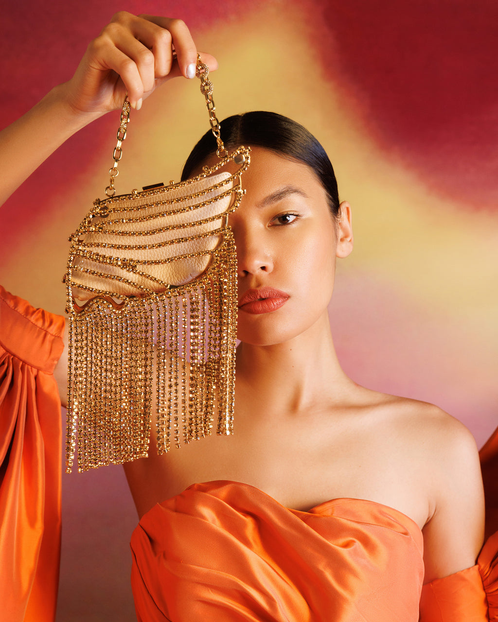 Al Tair Fringed Crystal-Embellished Tote