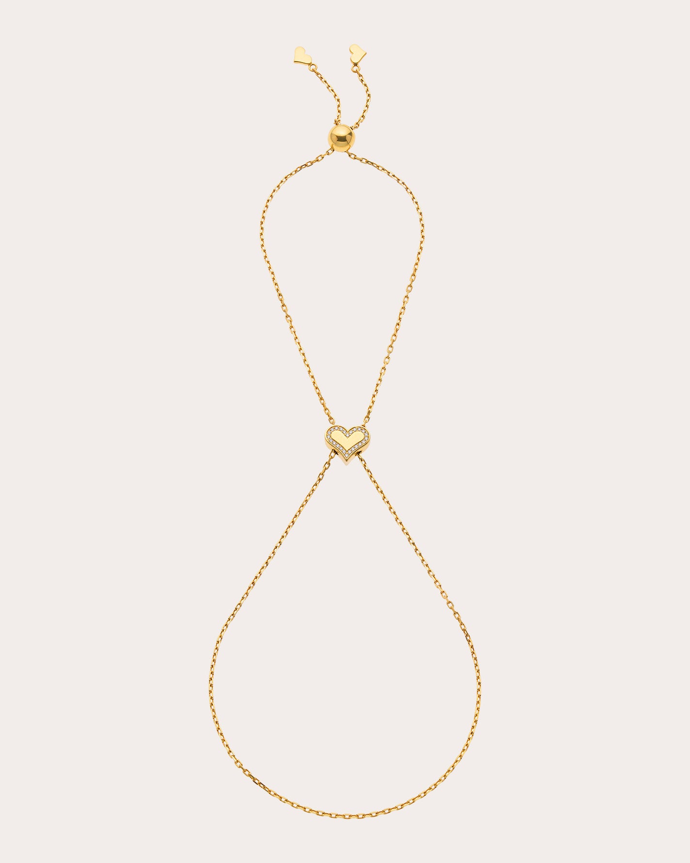 Diamond Outline Heart Chain Bracelet