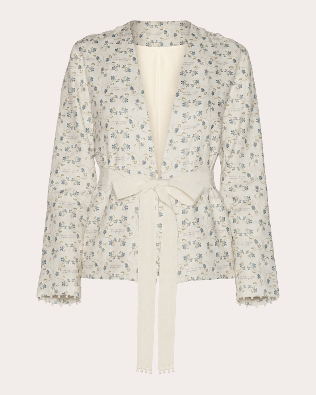 Heirloom Floral Linen Belted Blazer
