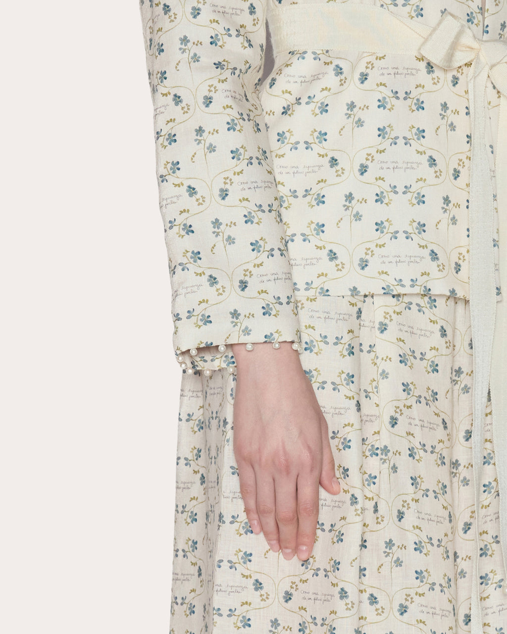 Heirloom Floral Linen Belted Blazer