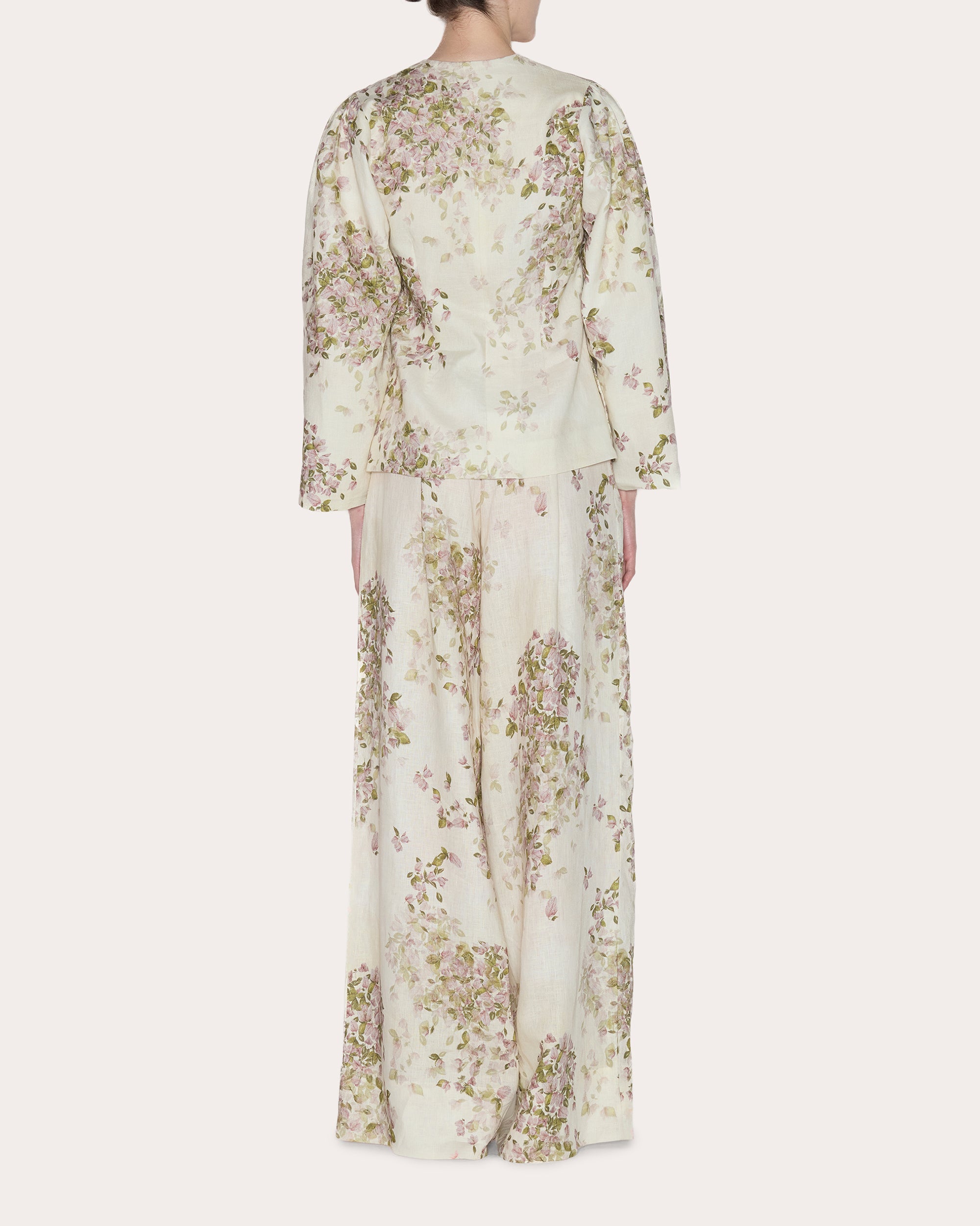 Transcend Floral Linen Pleated Blazer