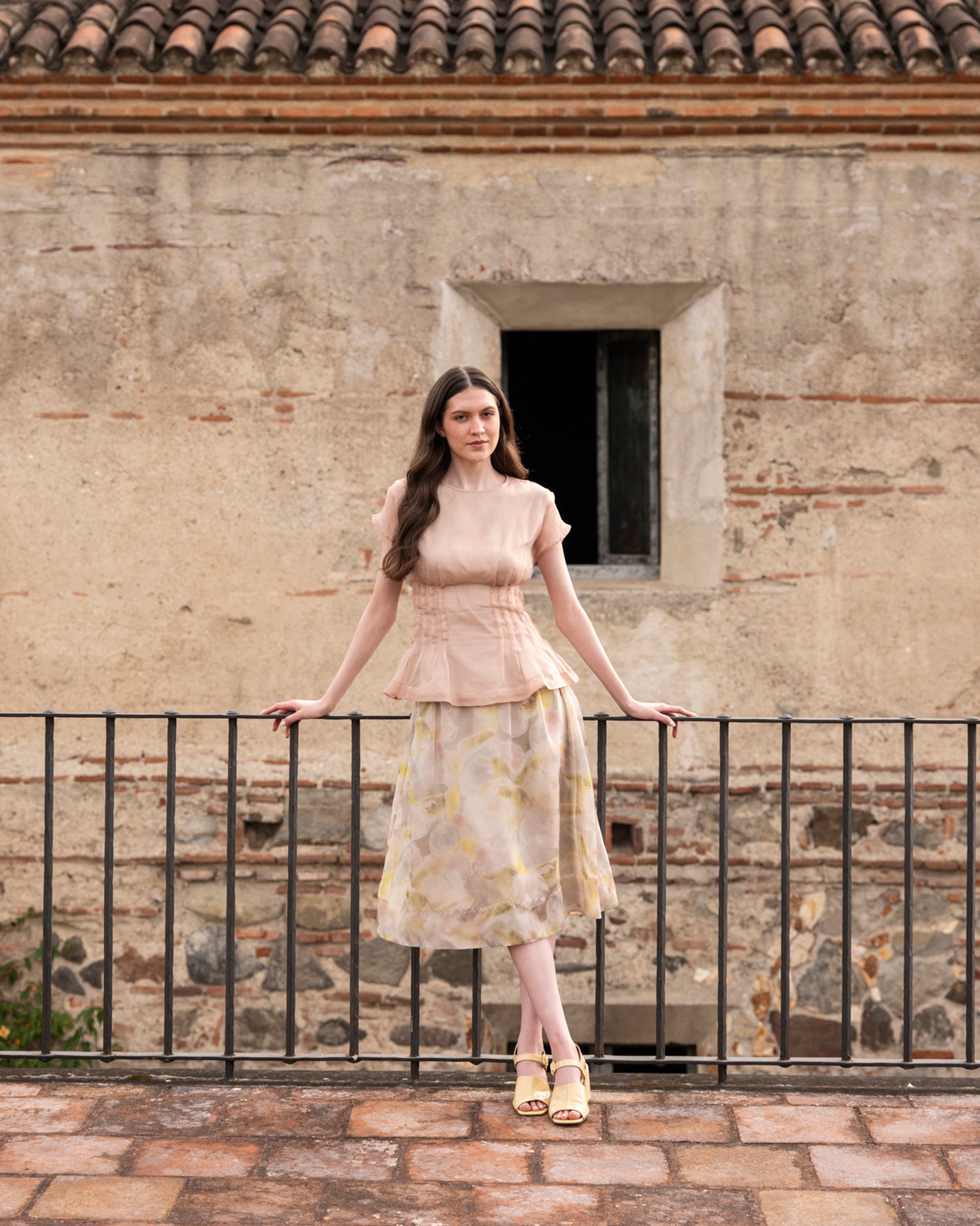 Essence Silk Organza Pleated Top