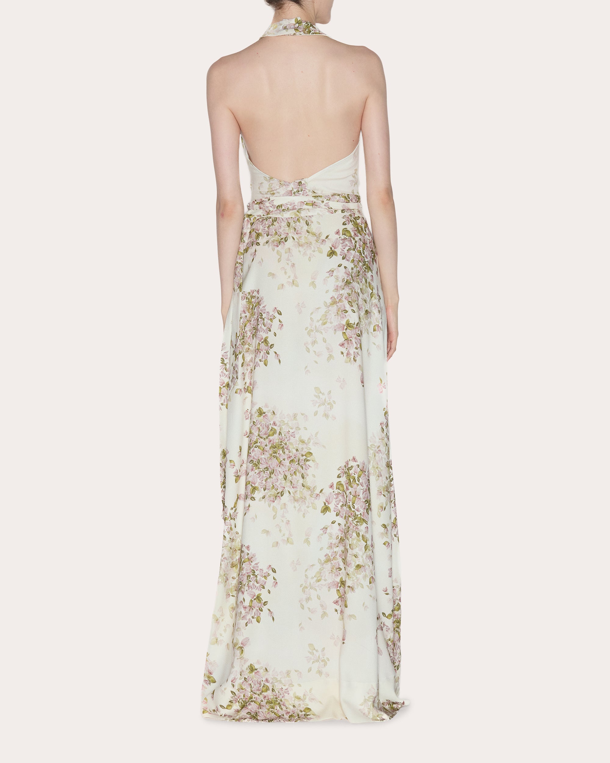 Presence Floral Crepe de Chine Halter Top