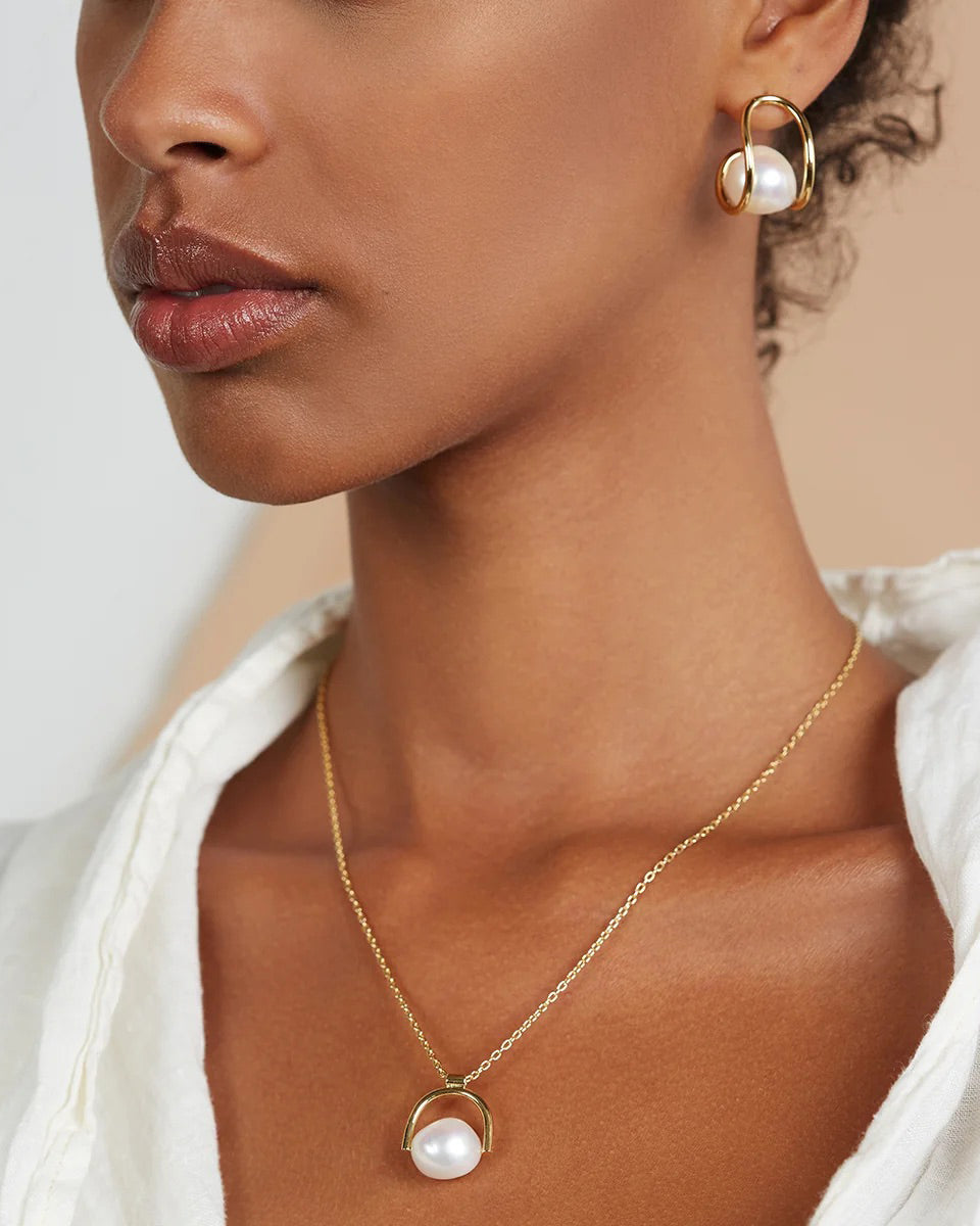 Freshwater Pearl Bail Pendant Necklace