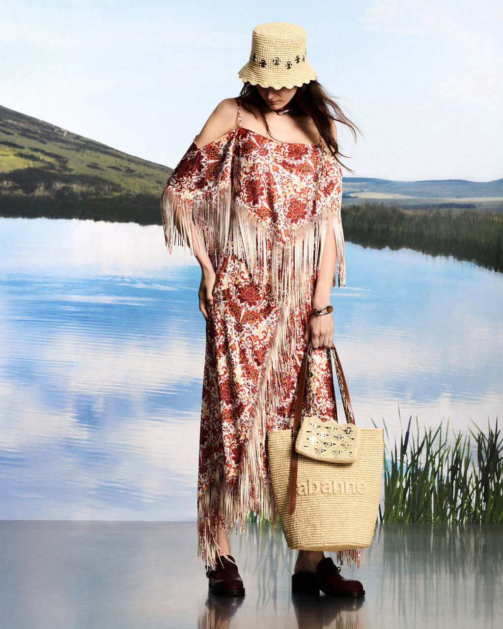 Iconic 1969 Embellished Raffia Bucket Hat