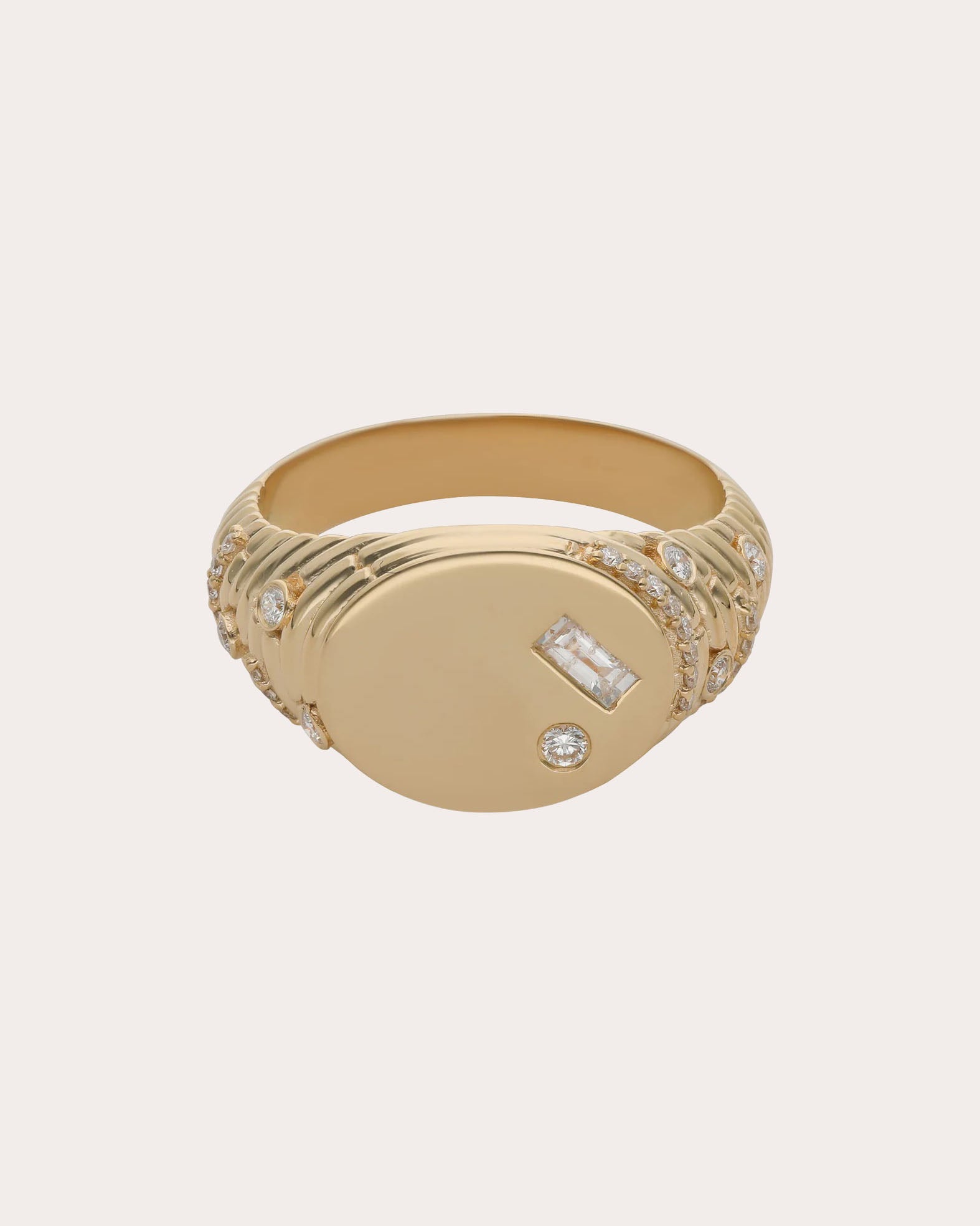 Diamond & 14k Gold Ethereal Signet Ring | Olivela