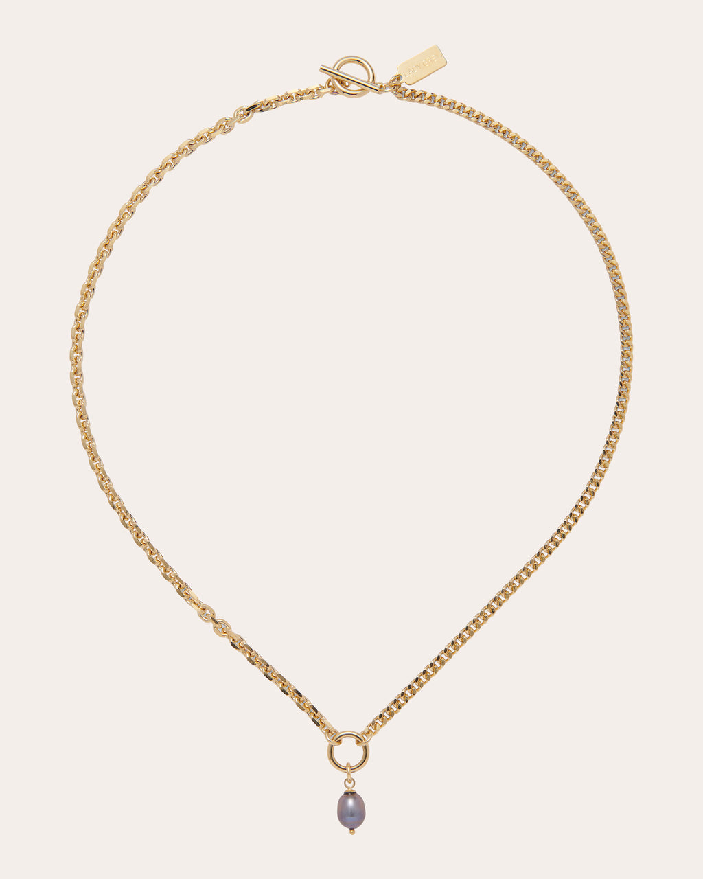 Peacock Pearl Duo Chain Pendant Necklace