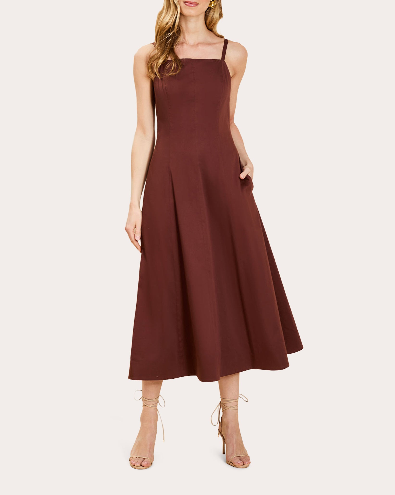 Leo Reversible Poplin A-Line Midi Dress