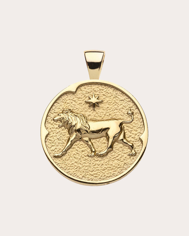 LEO Small Zodiac Coin Pendant Necklace