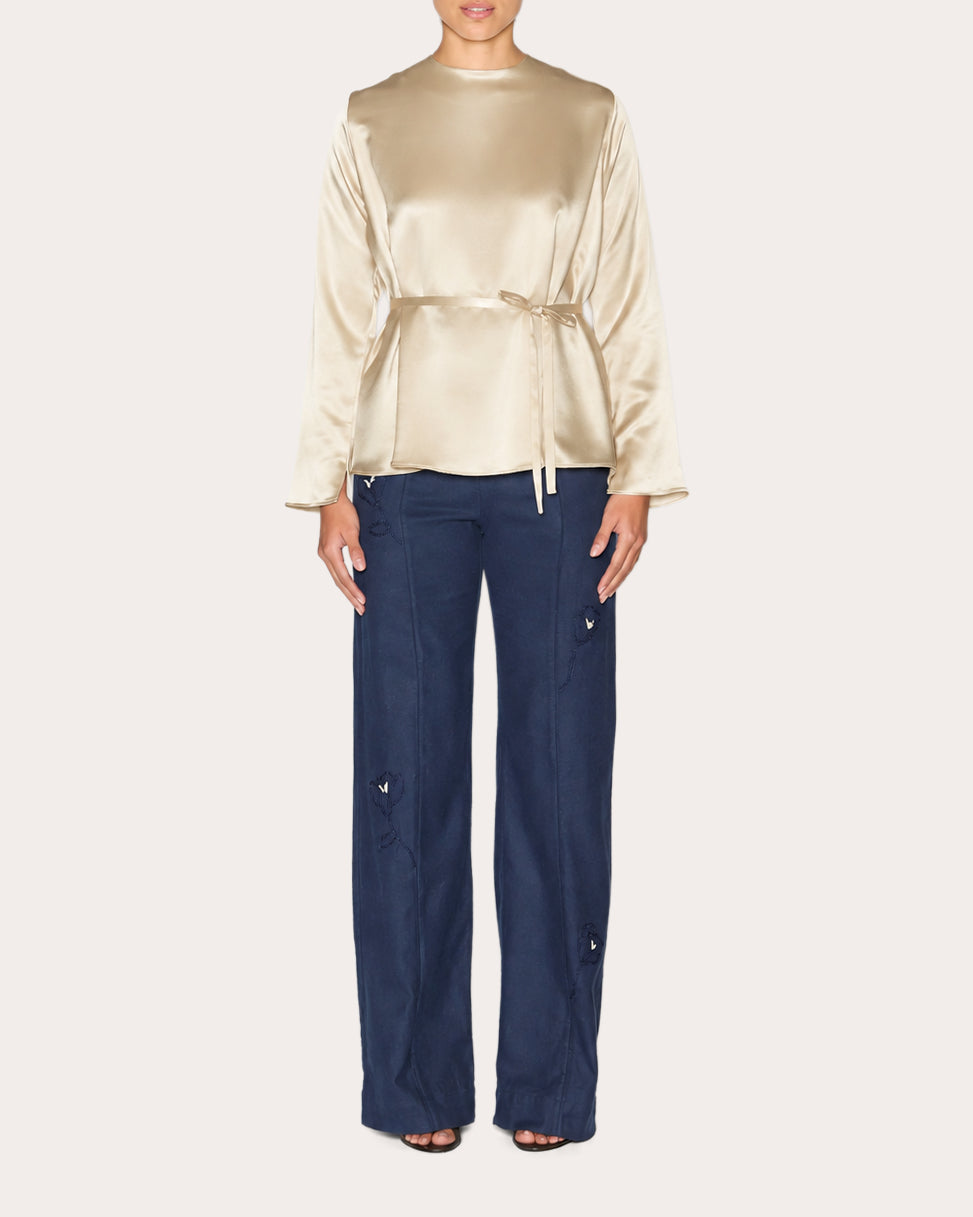 Wholesome Silk Long-Sleeve Top