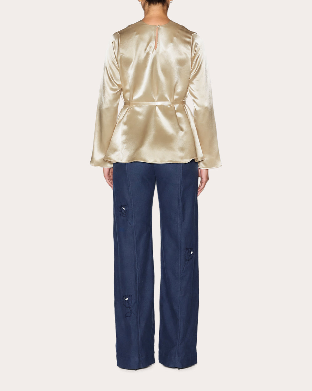 Intuition Embroidered Floral Straight-Leg Pants