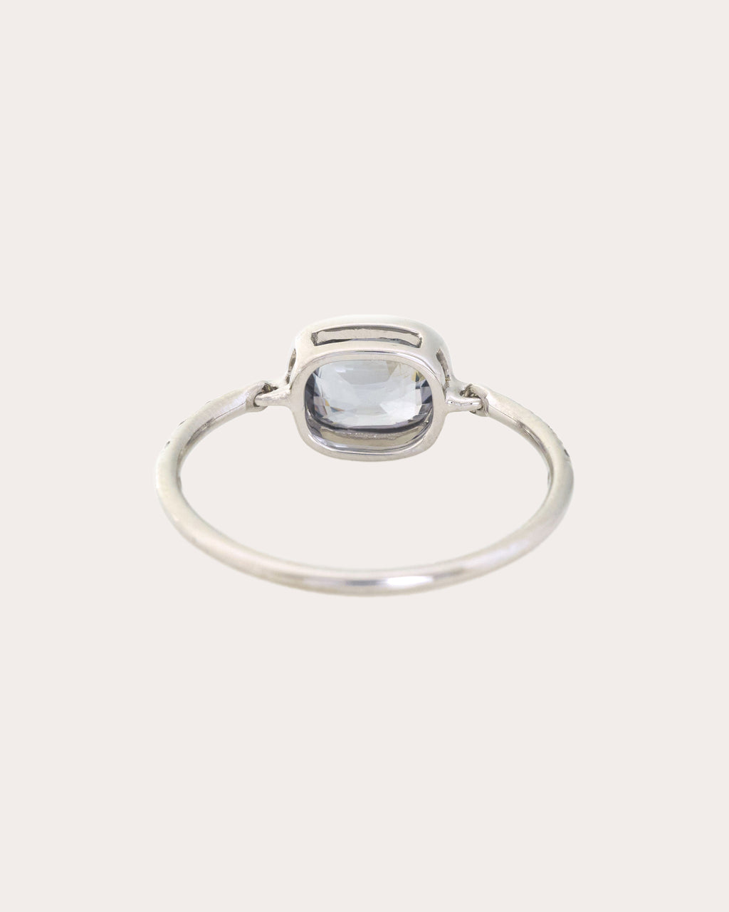 Silver Spinel & Black Diamond Petite Circle Ring