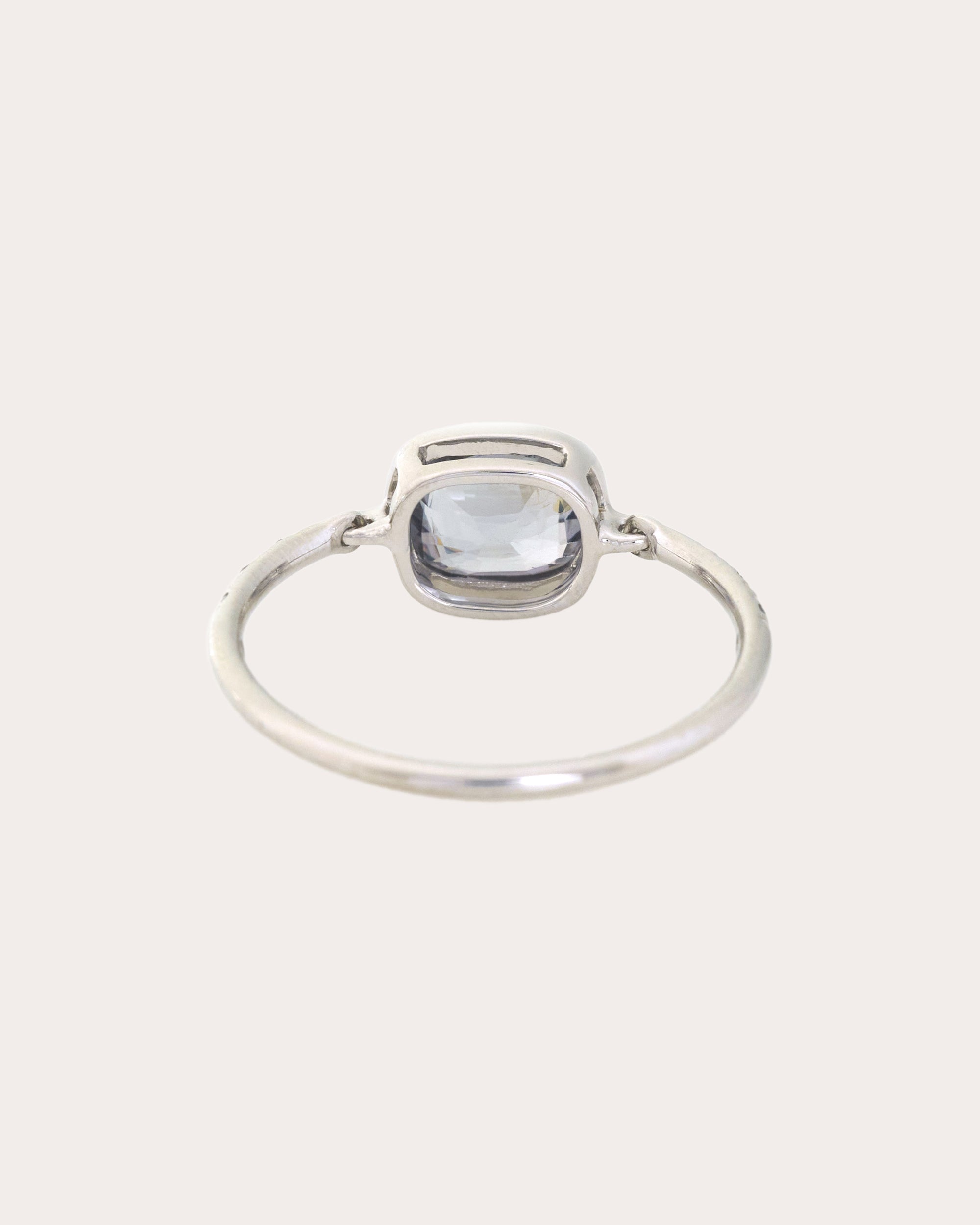 Silver Spinel & Black Diamond Petite Circle Ring