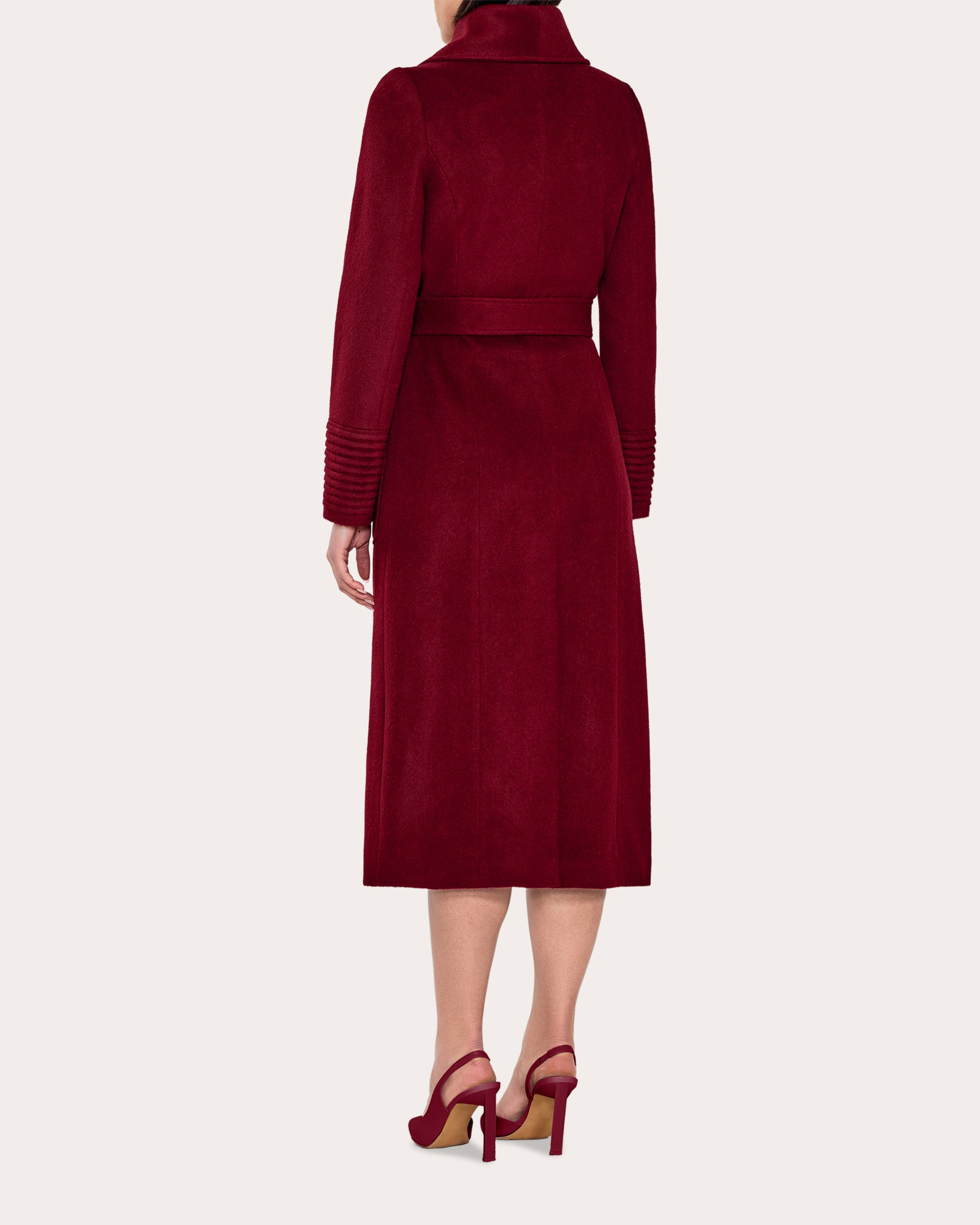 Baby Alpaca Wide Collar Long Wrap Coat