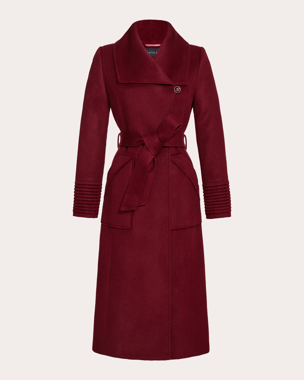 Baby Alpaca Wide Collar Long Wrap Coat