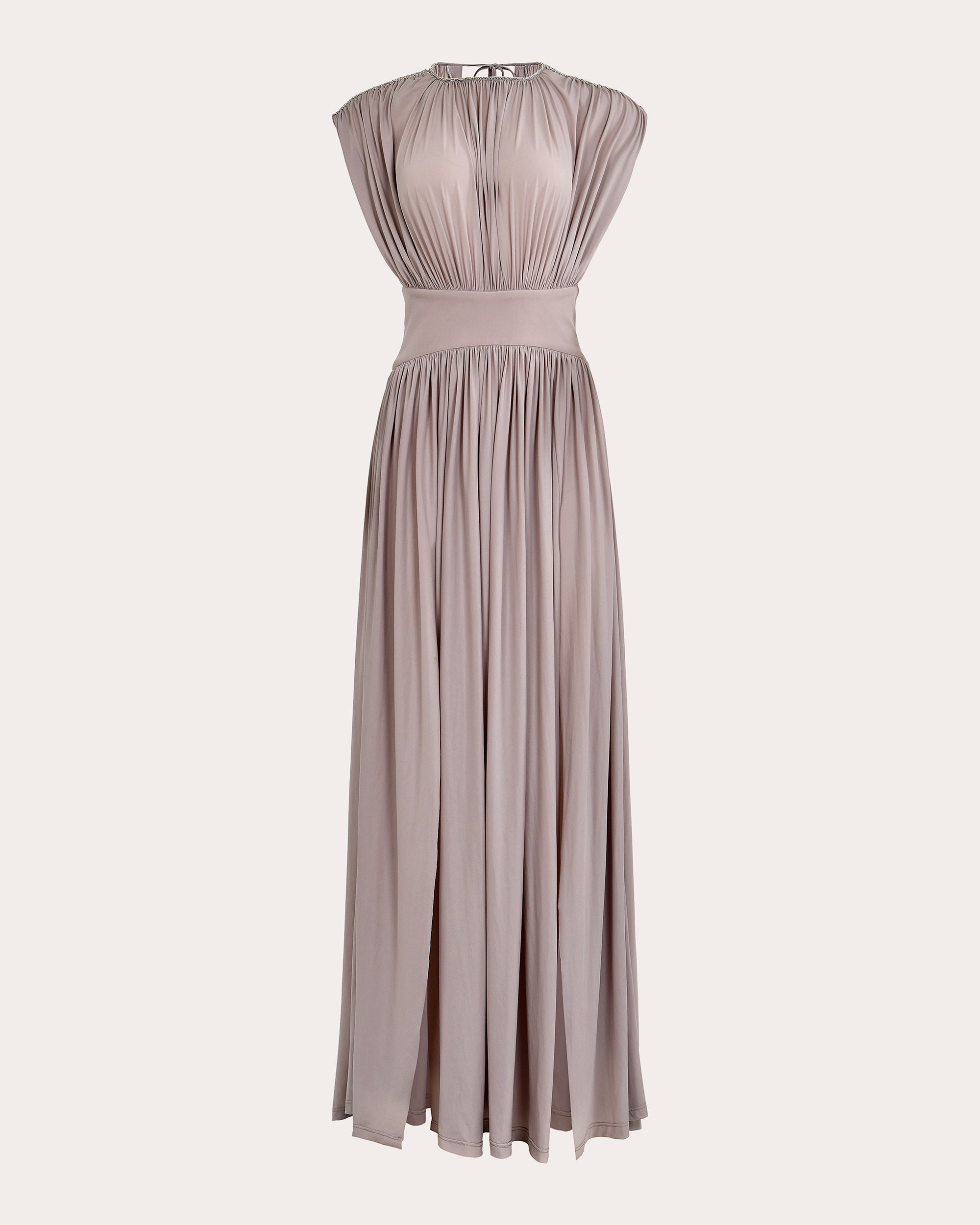 cassandra tulle maxi dress Cassandra Embellished Jersey Ruched Maxi Dress