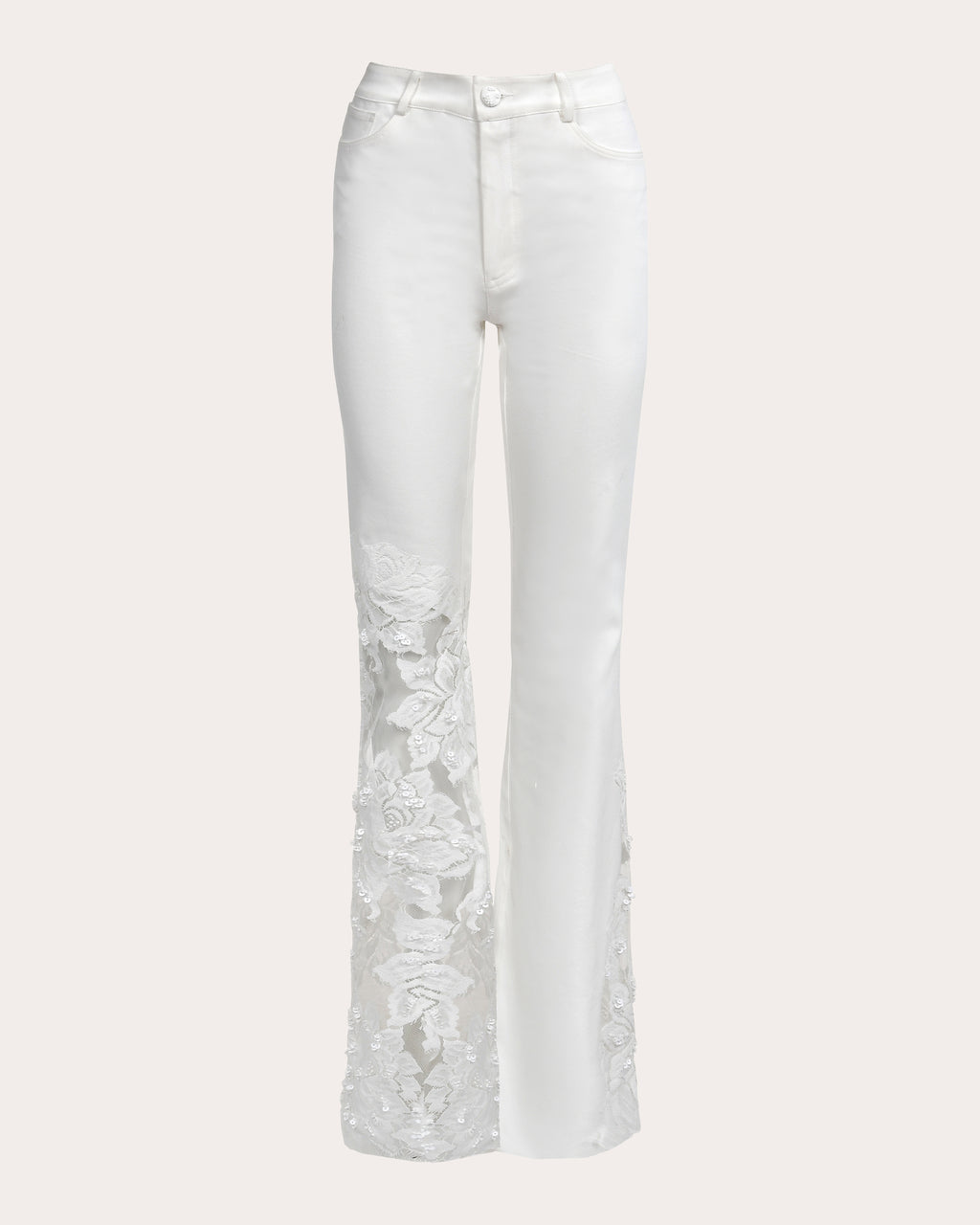 Gardenia Sequin Floral Lace Flared Jeans