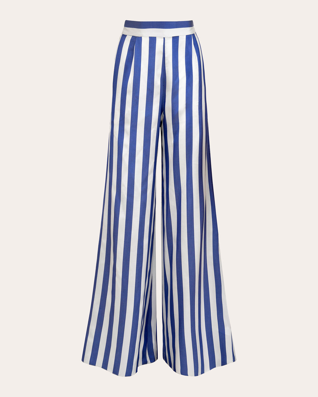 Acqua Stripe Silk Wide-Leg Pants