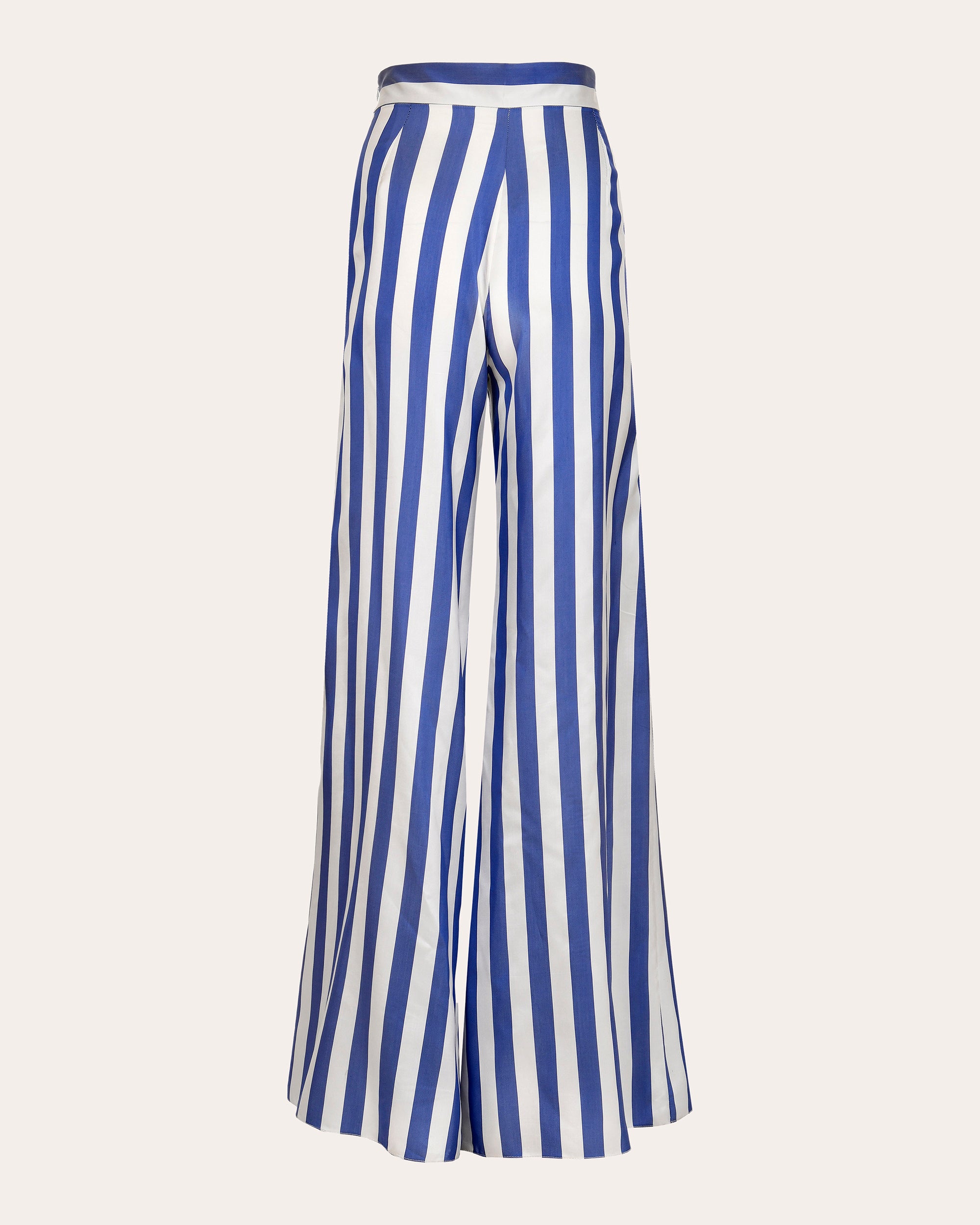 Acqua Stripe Silk Wide-Leg Pants