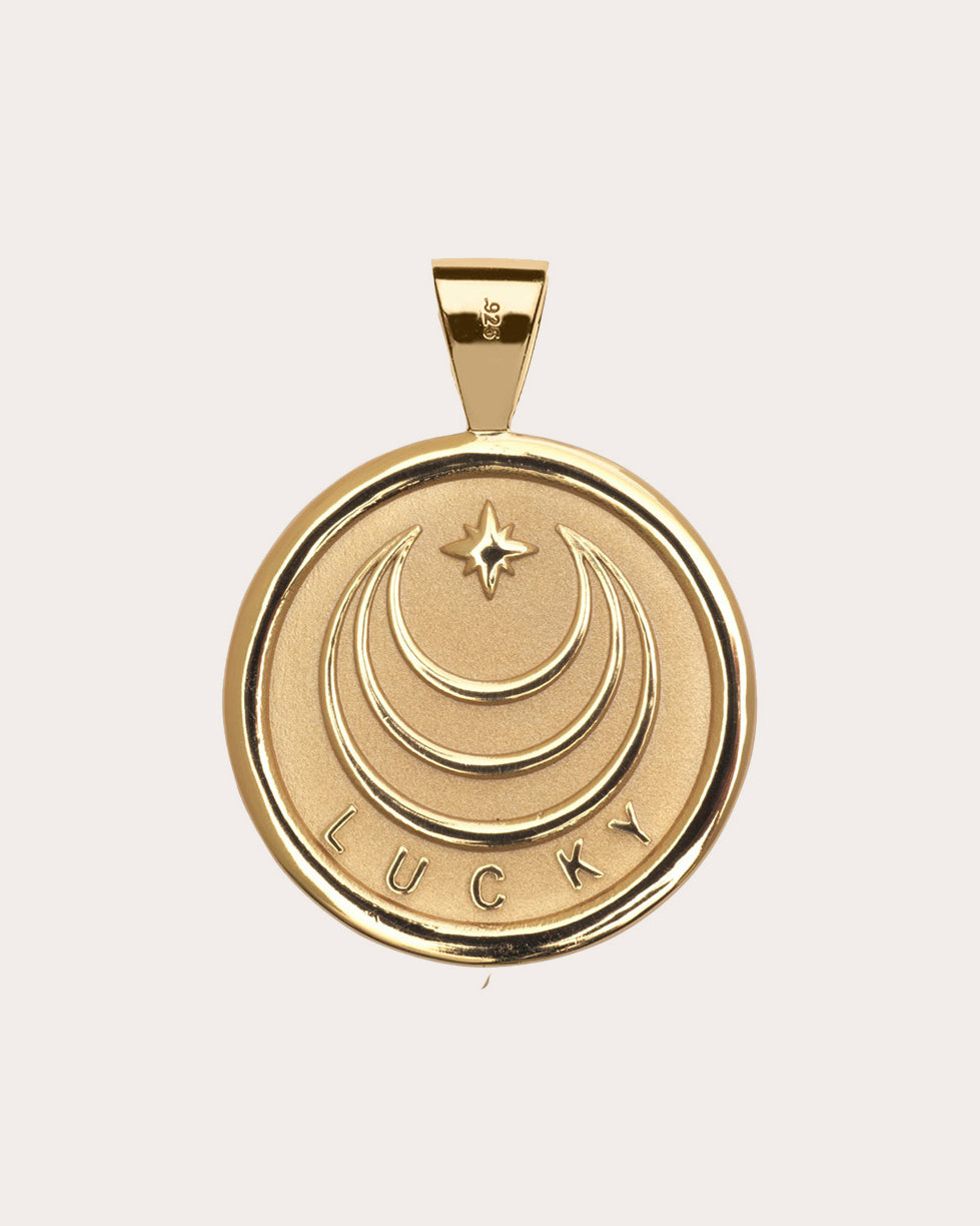 LUCKY Small Coin Pendant Necklace