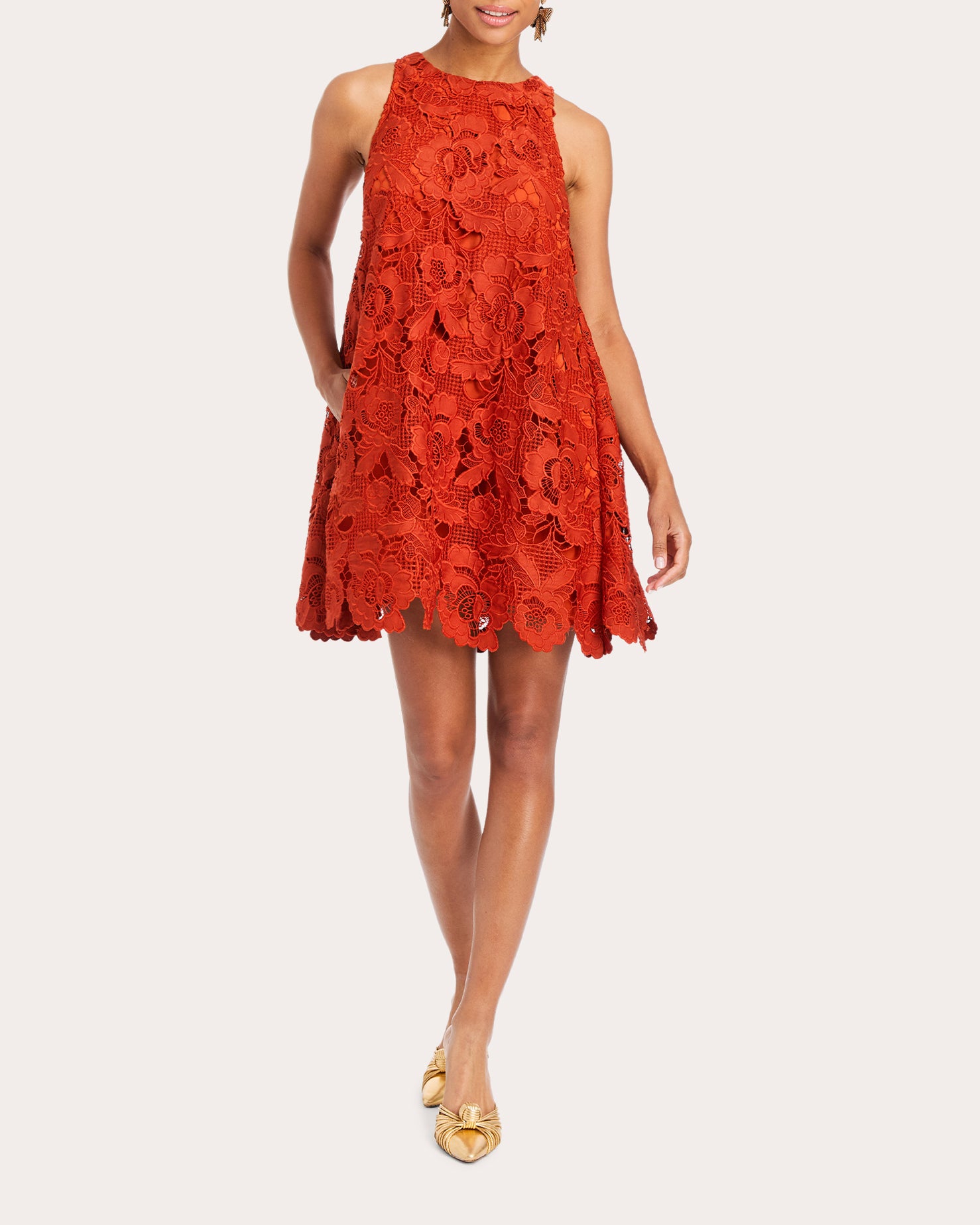 Luli Scalloped Guipure Lace Mini Dress