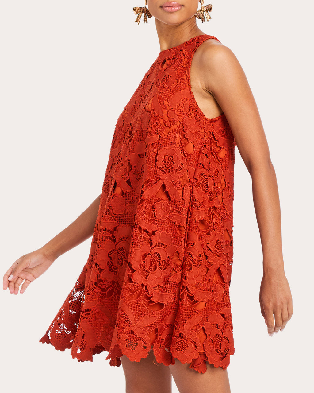 Luli Scalloped Guipure Lace Mini Dress