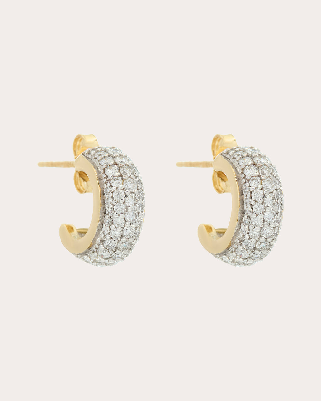 Diamond & 18k Gold Luna Pavé Hoop Earrings