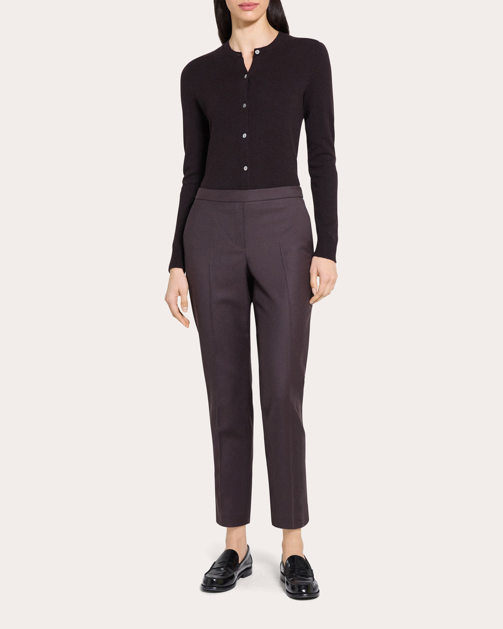Sleek Flannel Wool Treeca Pull-On Pants