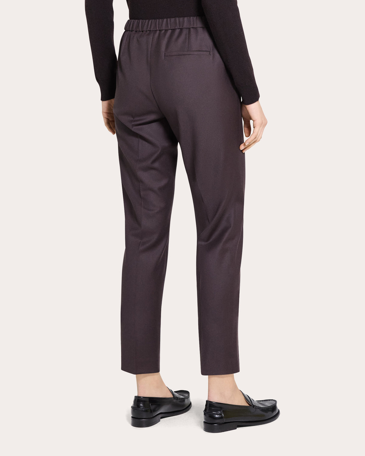 Sleek Flannel Wool Treeca Pull-On Pants