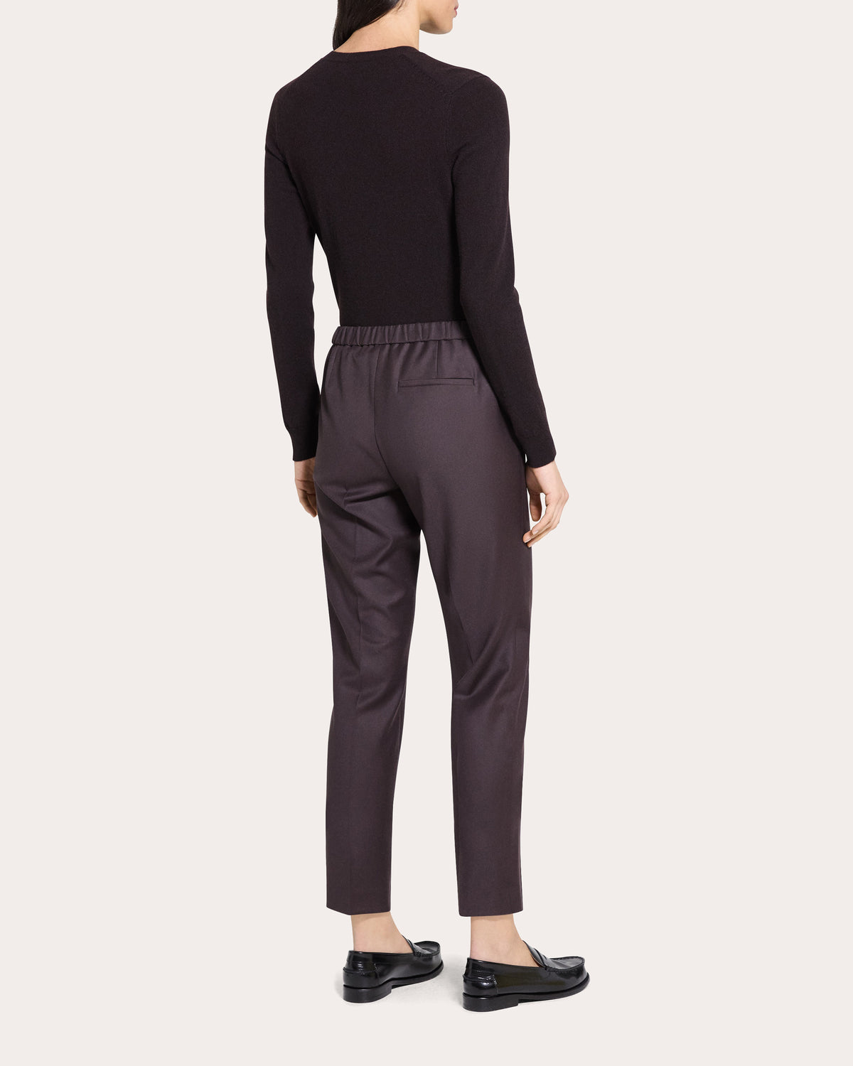 Sleek Flannel Wool Treeca Pull-On Pants