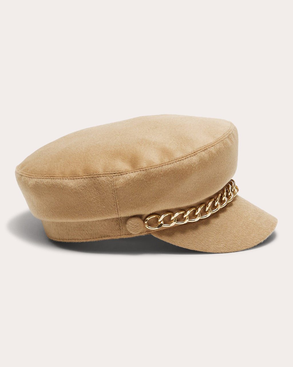 Marina Chain-Embellished Cashmere Cadet Cap
