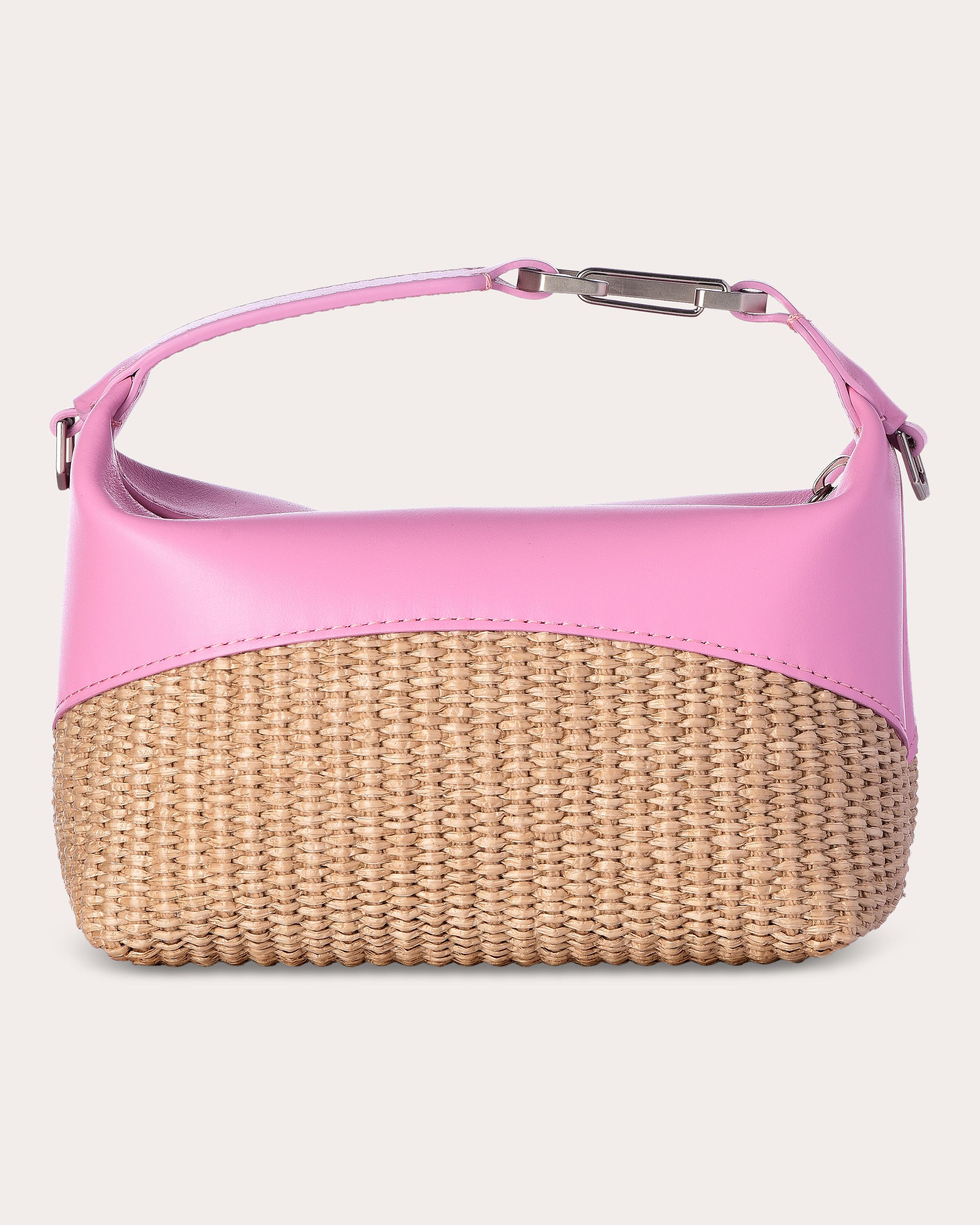 Raffia & Leather Moon Bag
