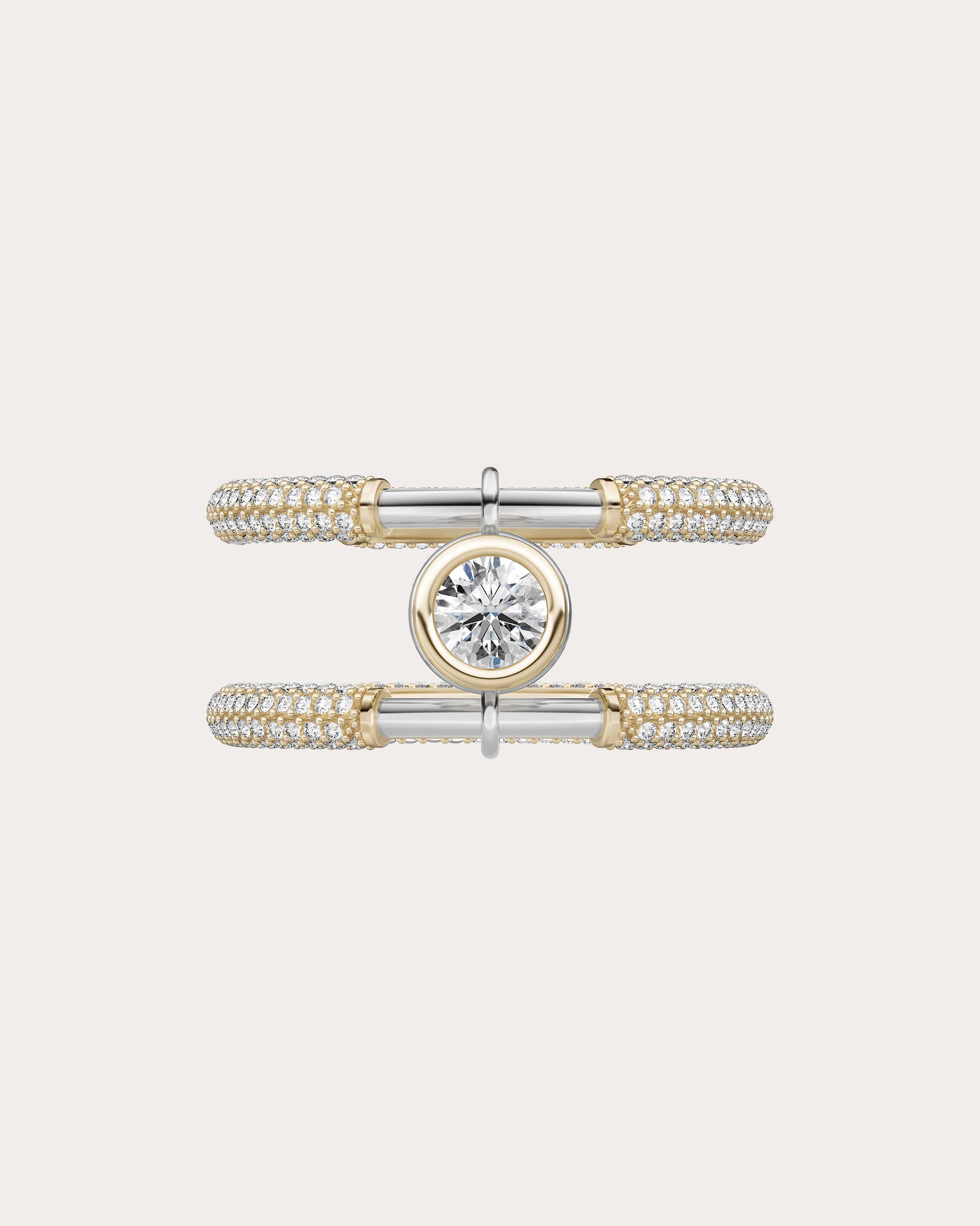 Diamond Two-Tone Elektra Ring