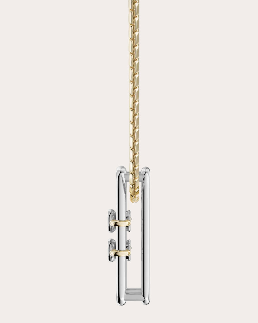 Diamond Two-Tone Métta Drop Necklace