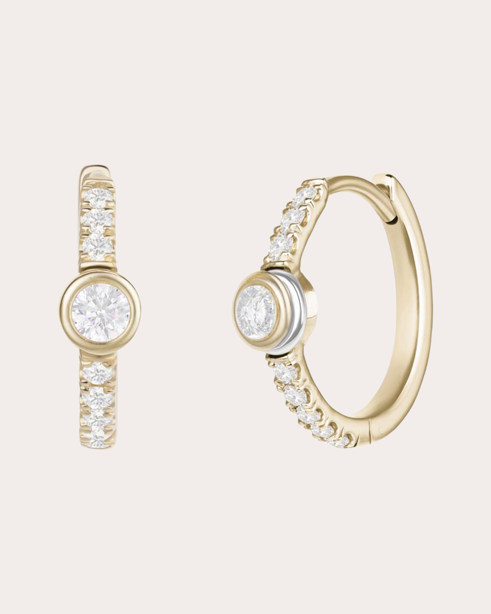 Diamond Pavé Orbit Huggie Earrings