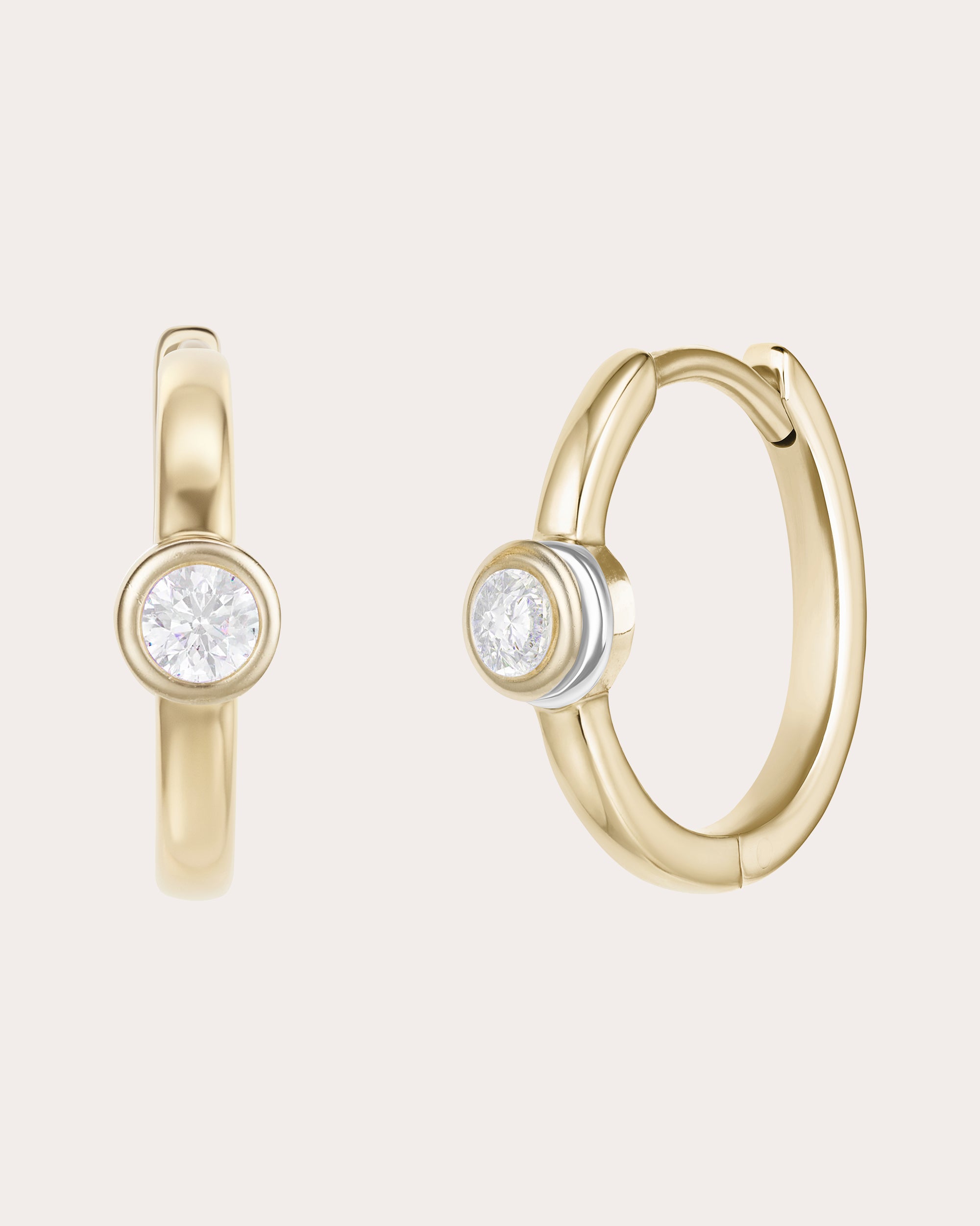 Diamond & 18k Gold Orbit Solo Huggie Earrings