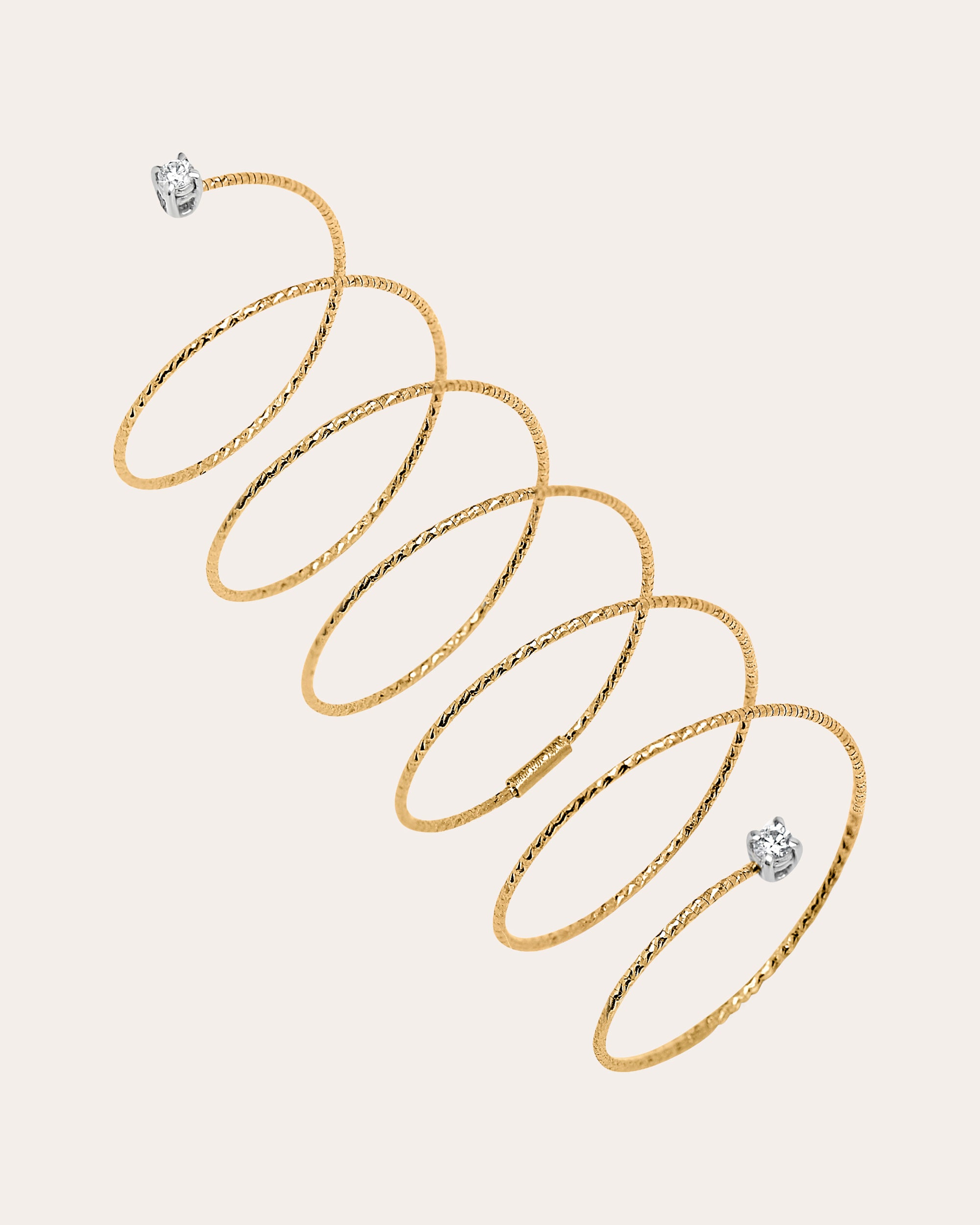 Diamond & 18k Gold Wire Spiral Ring