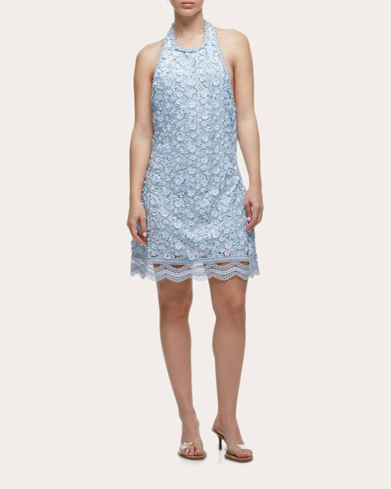 maeve bead & floral sequin halter mini dress Aidan Mattox Floral Bead & Sequin Halter Mini Dress