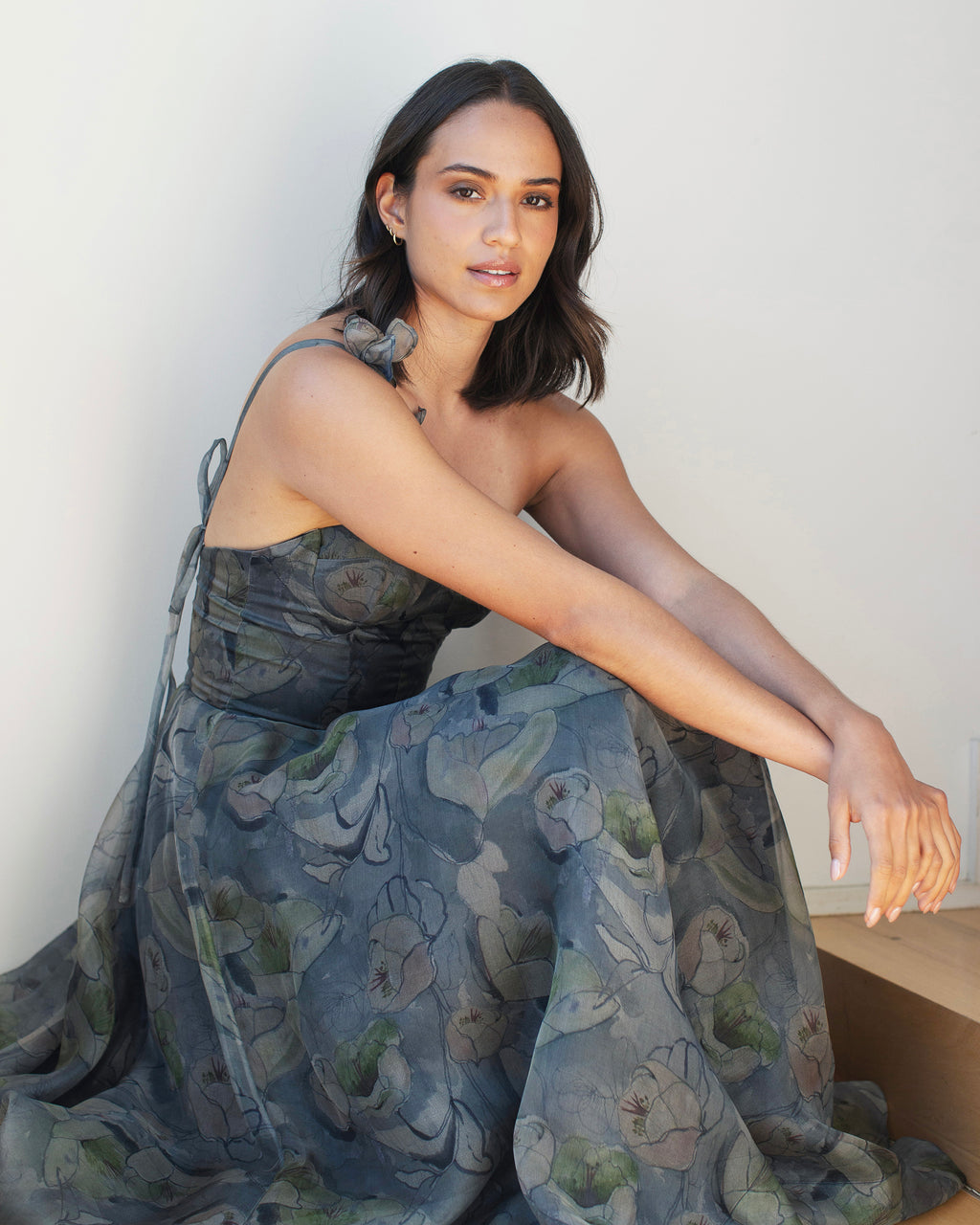 Acceptance Floral Silk Organza Bustier Gown