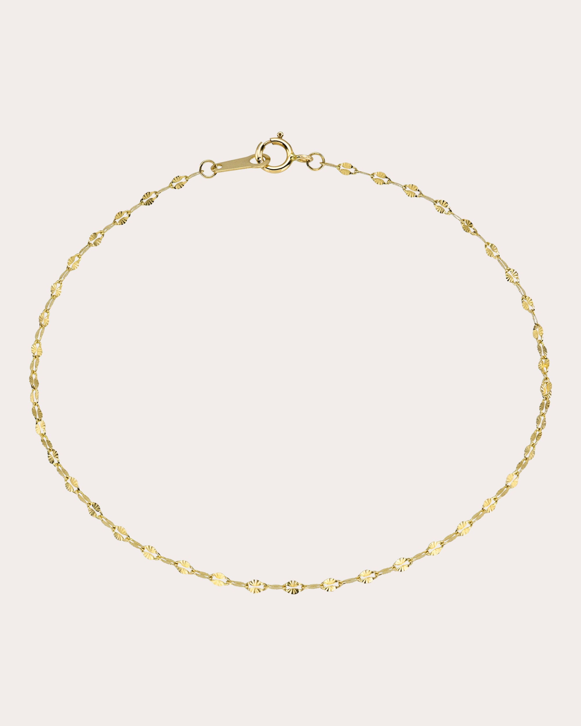 14k Gold Mini Mirror Chain Bracelet