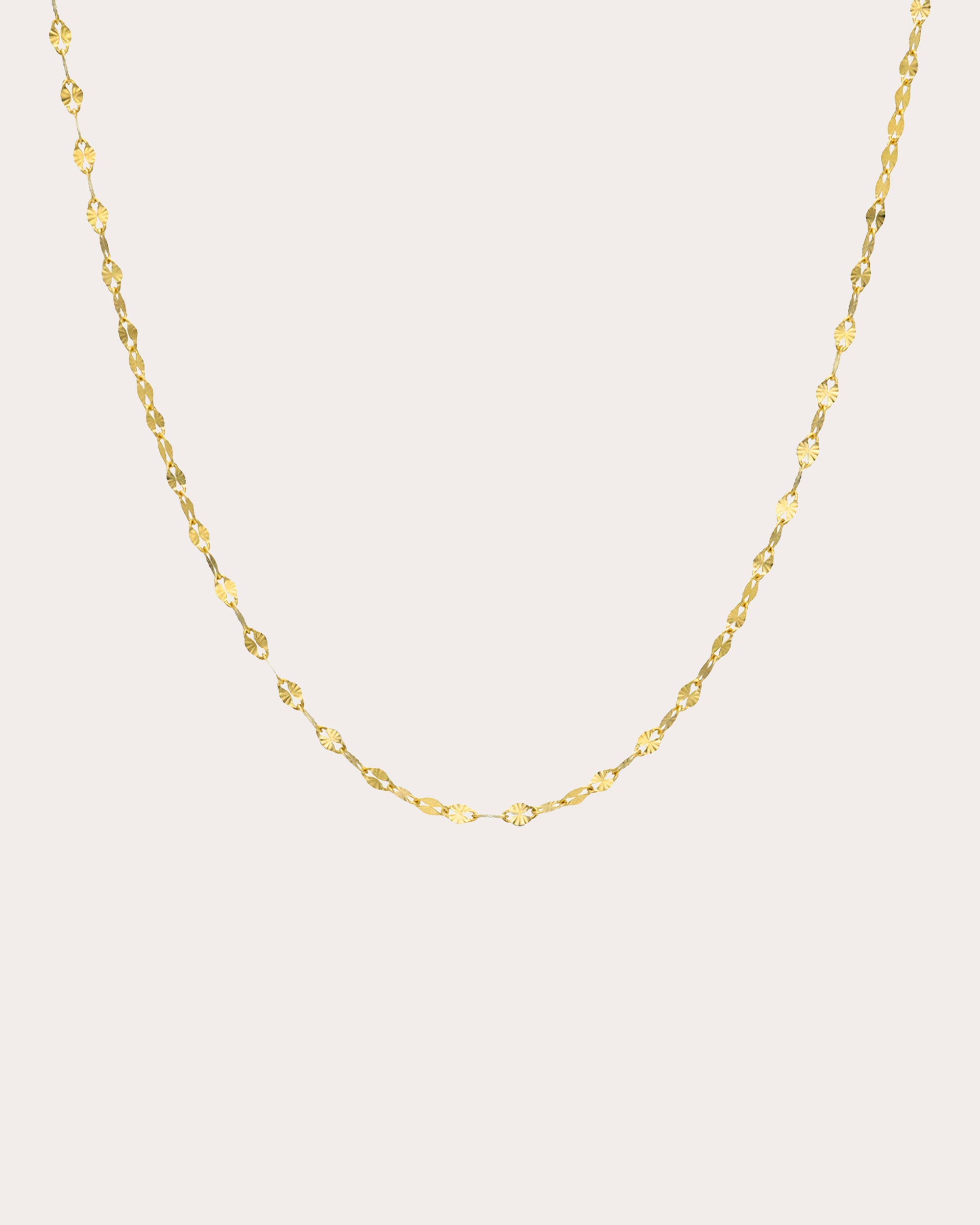 14k Gold Mini Mirror Chain Necklace