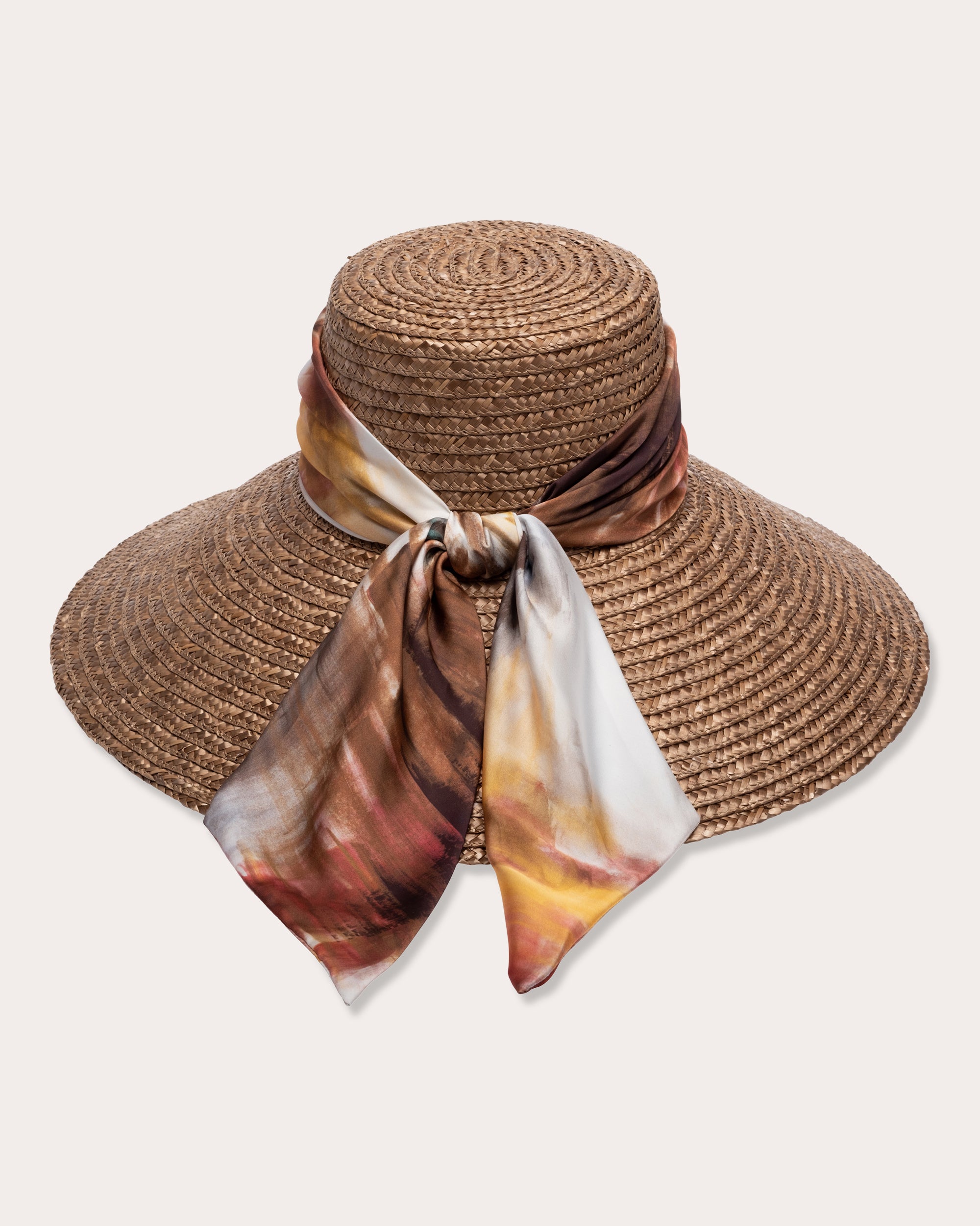 Blue Accessory Lady Straw Sun Hat with Gold Embroidery, Rim, & Ruffle Roll-Up Straw Visor - Blue – Bijoux Terner main image 4
