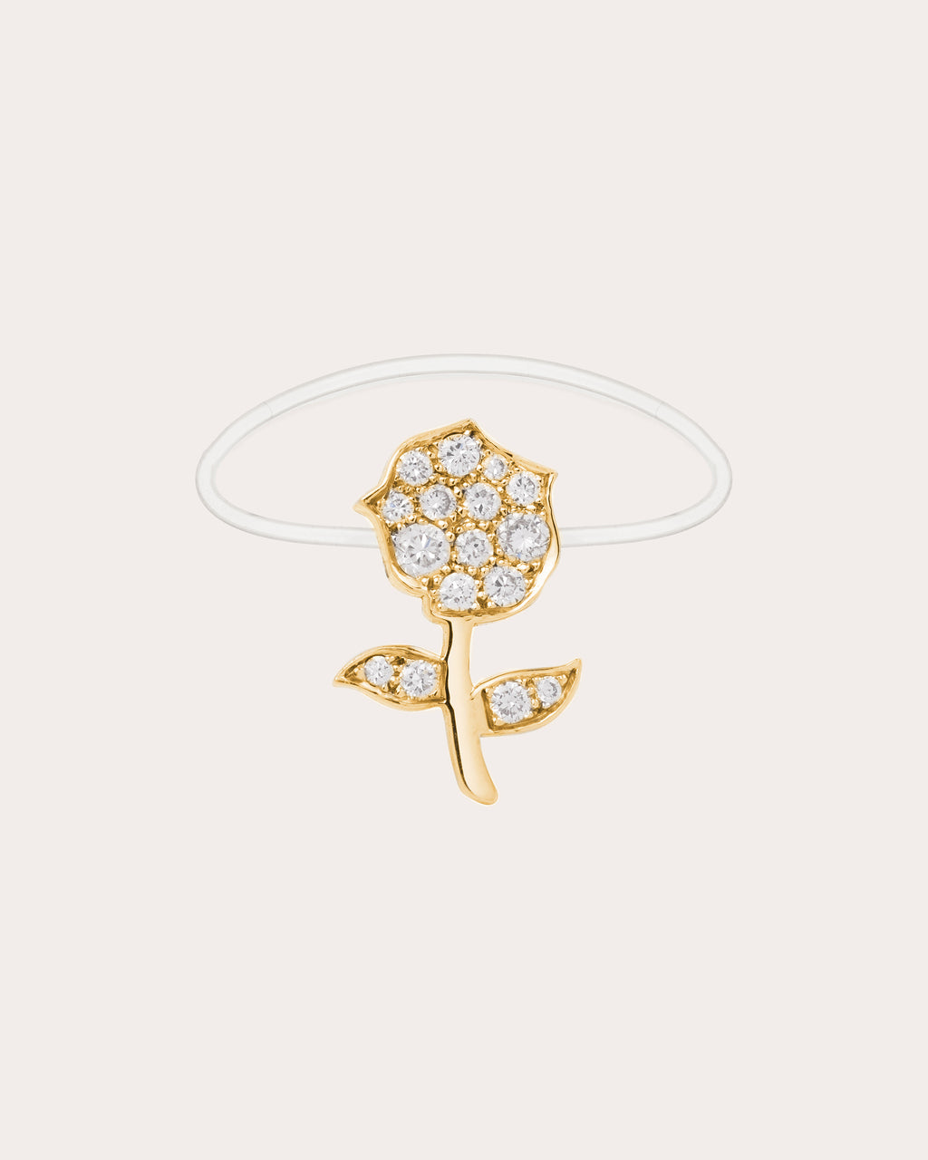 Rose Antique 18K Gold and Lab-Grown Diamond Ring