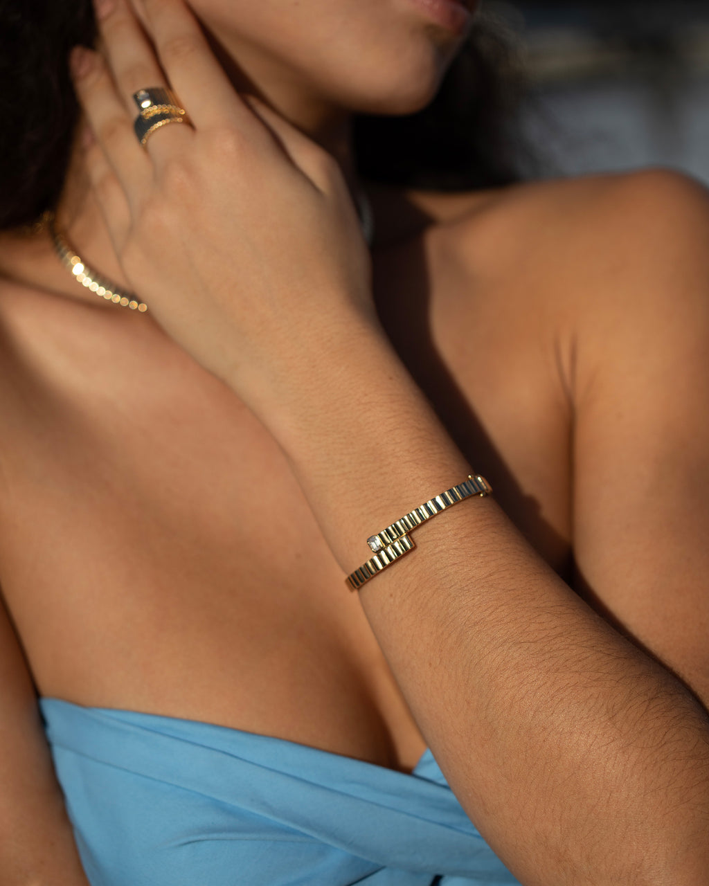 Midnight Adagio 18K Gold Diamond Bangle