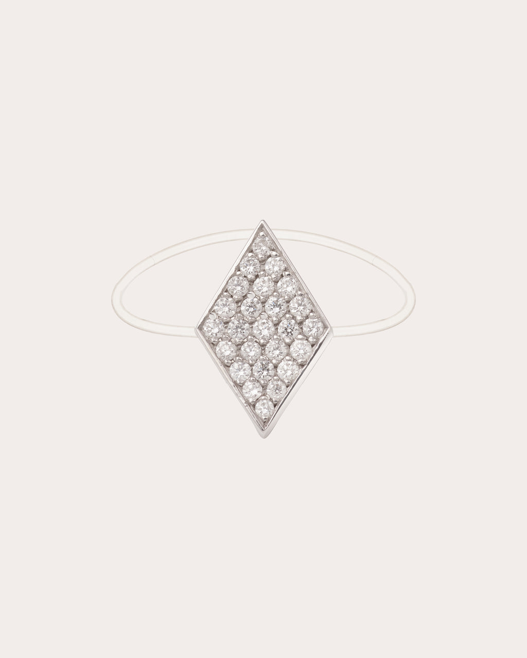 Diamond & 18k White Gold Large Honneur Ring