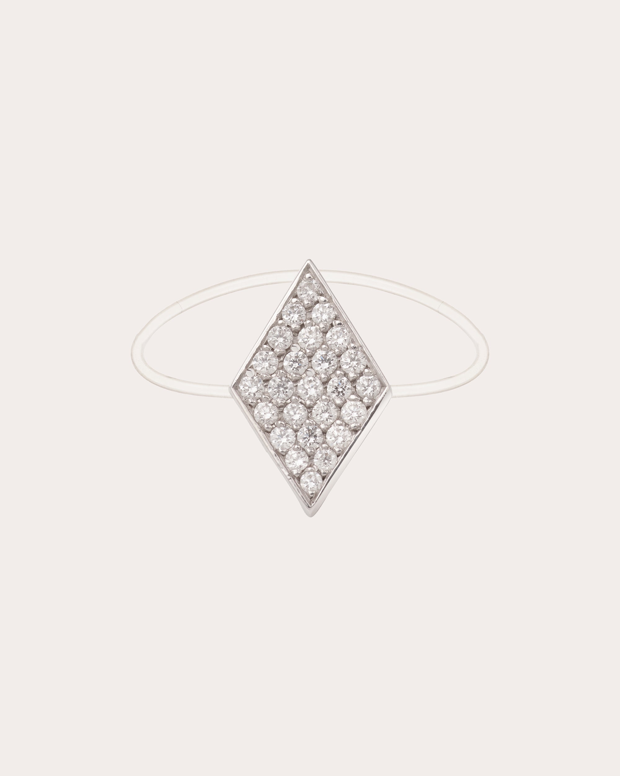 Diamond & 18k White Gold Large Honneur Ring