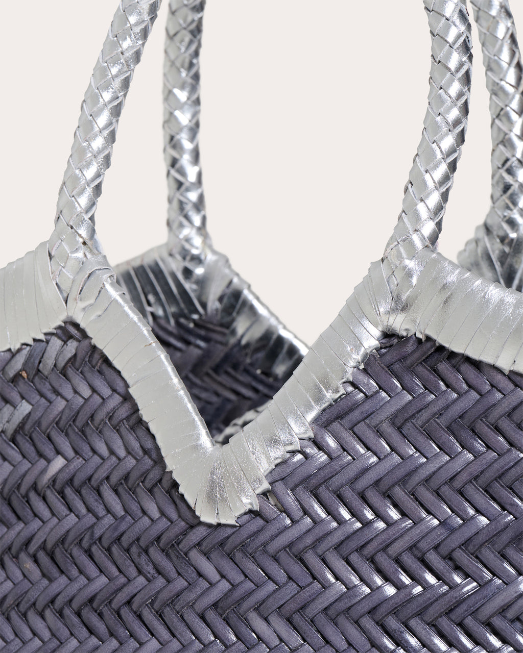 Monet Frame Woven Leather Shoulder Bag